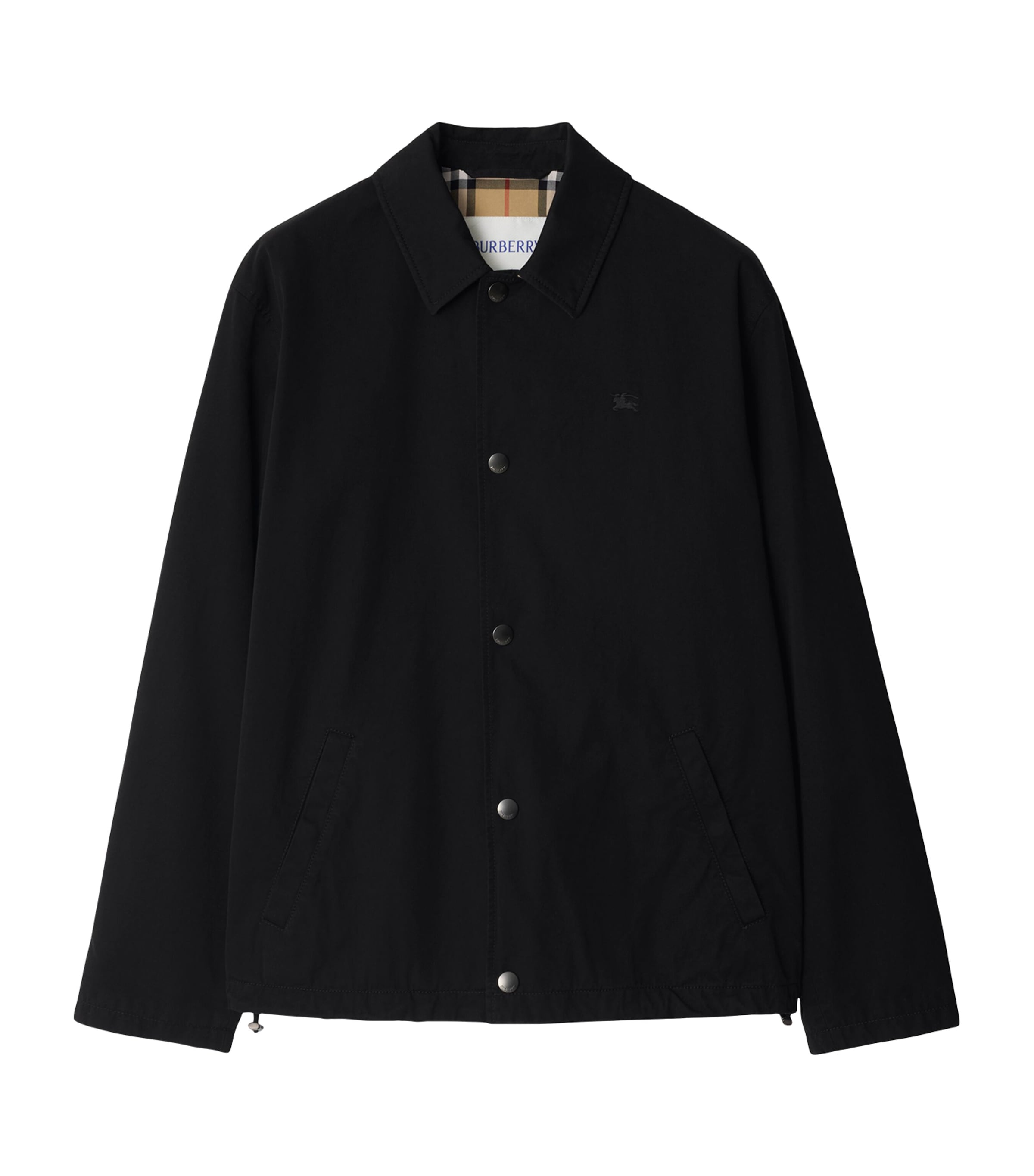 Burberry Gabardine Coach Jacket In Black