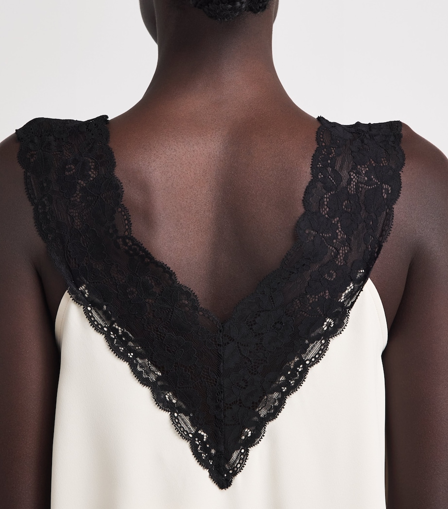 Stylein Womens Lace-Trim Miette Blouse Cream Image 3