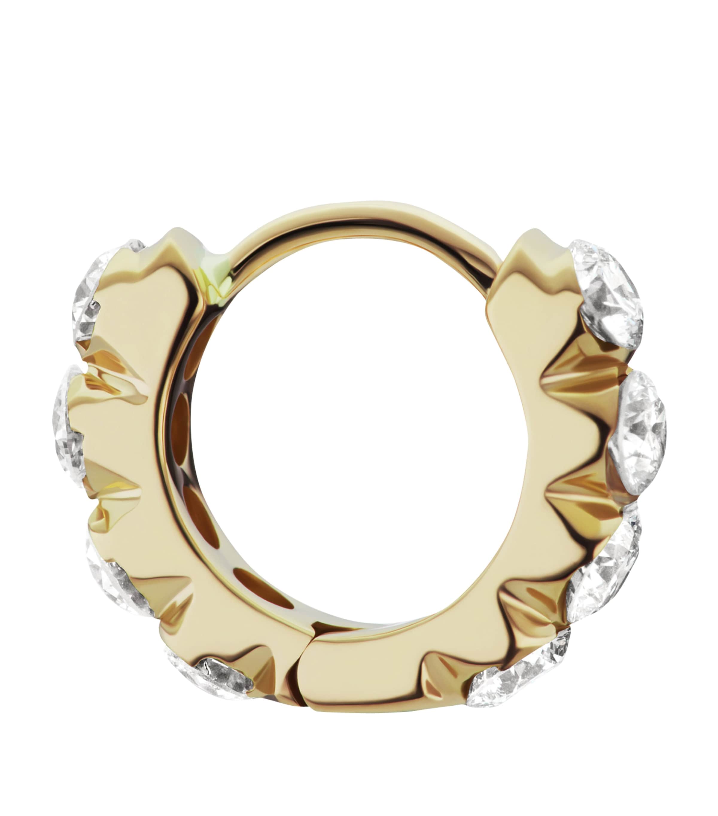 Maria Tash Yellow Gold Invisible Set Large Diamond Eternity Hoop Earring (6.5mm) Yellow Gold Image 3