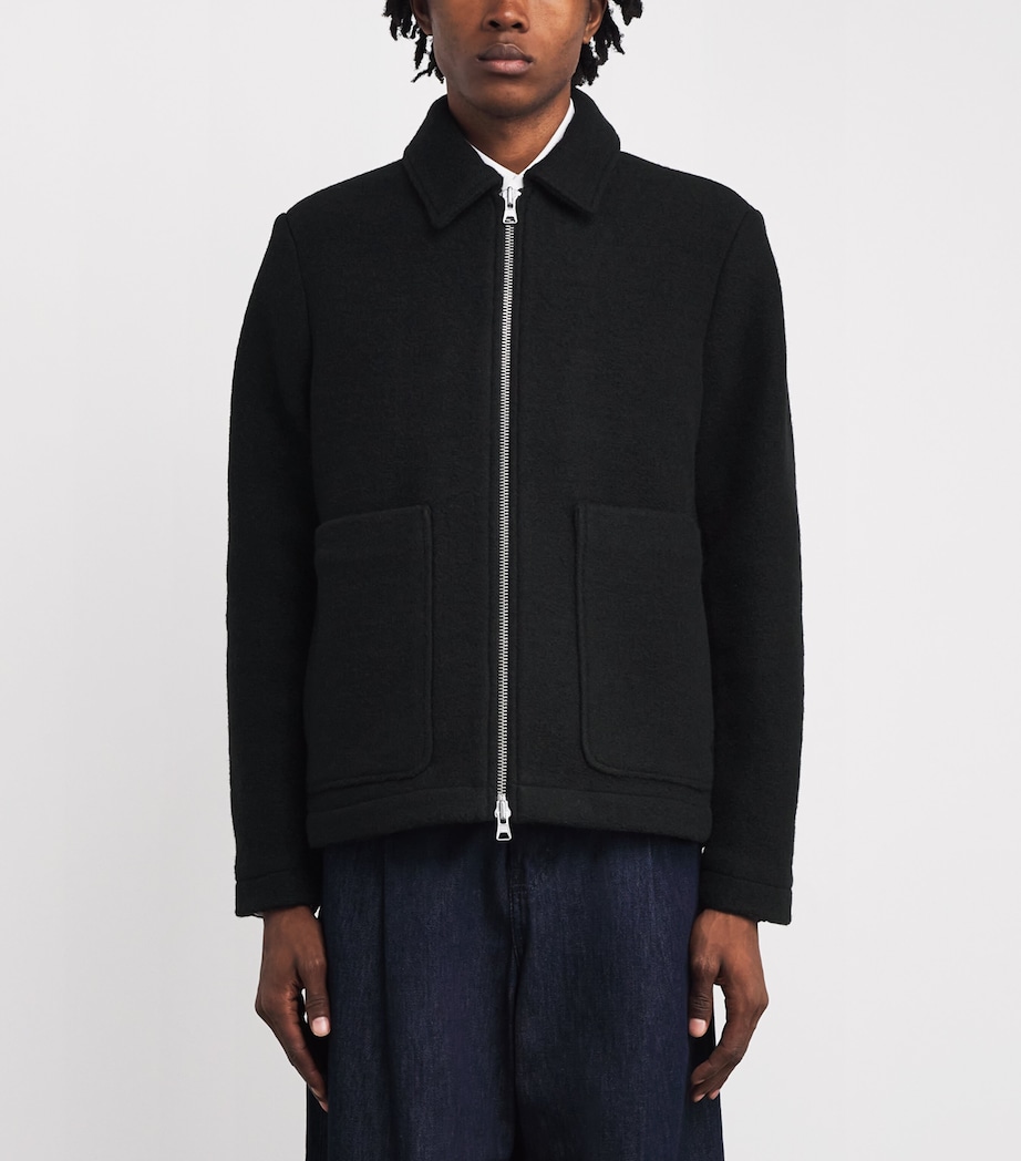 Wool-Blend Bomber Jacket BLACK Image 3