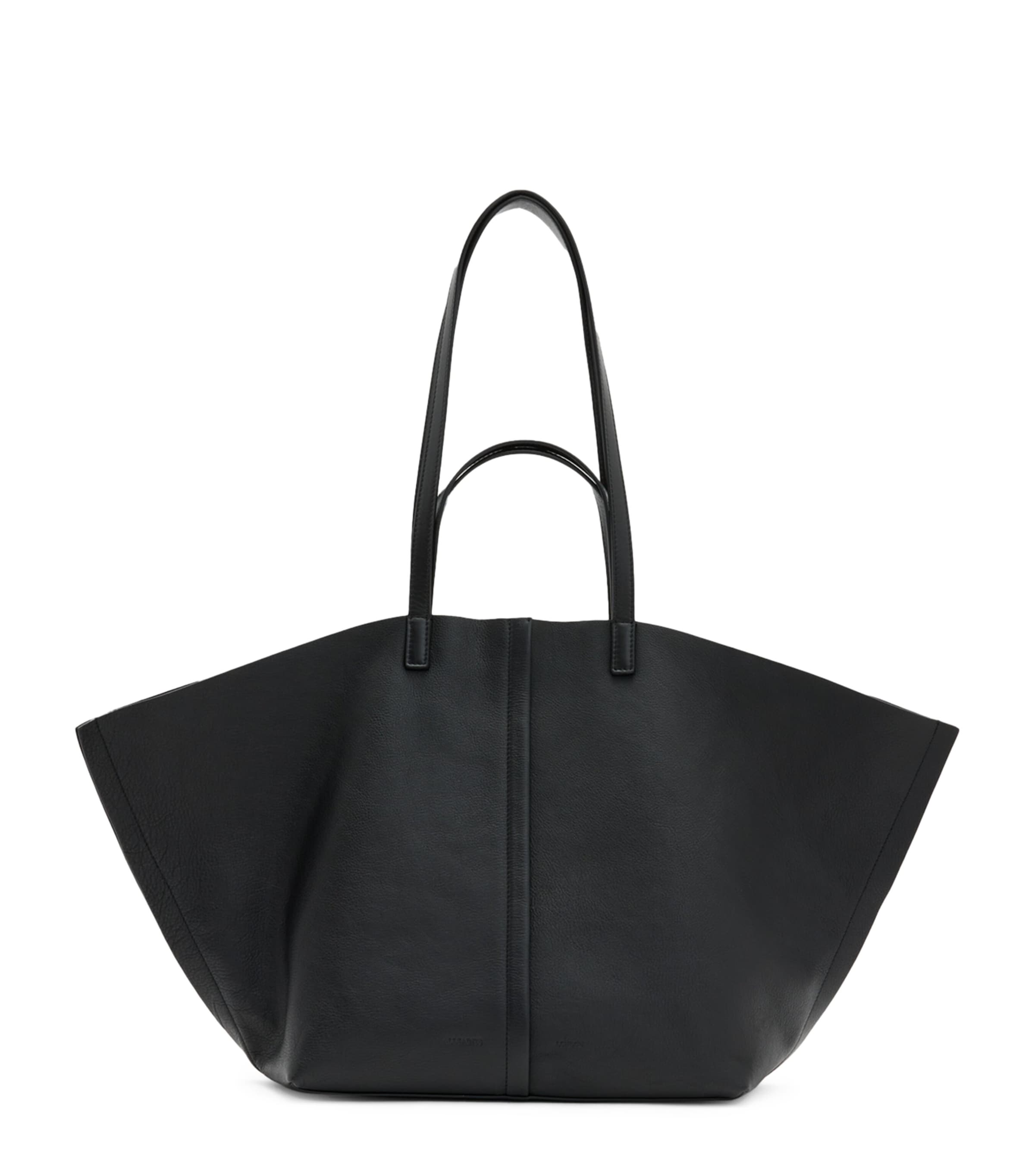 Shop Allsaints Leather Phoenix E/w Tote Bag In Black