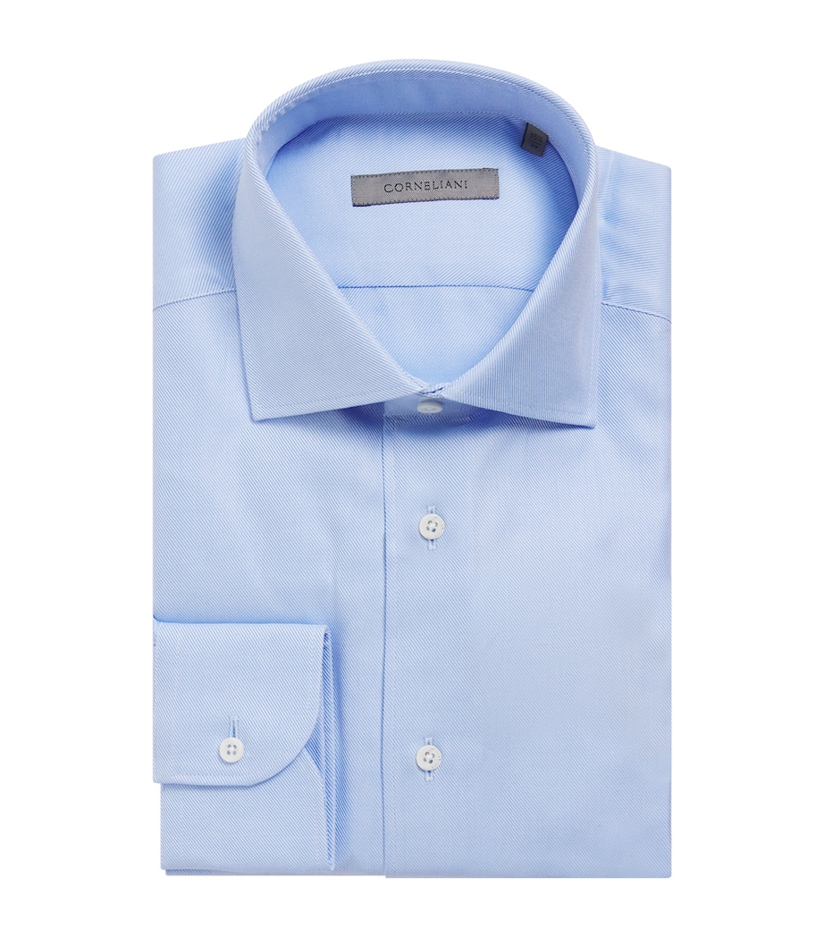Eton Mens Cotton-Silk Formal Shirt Light Blue Image 1