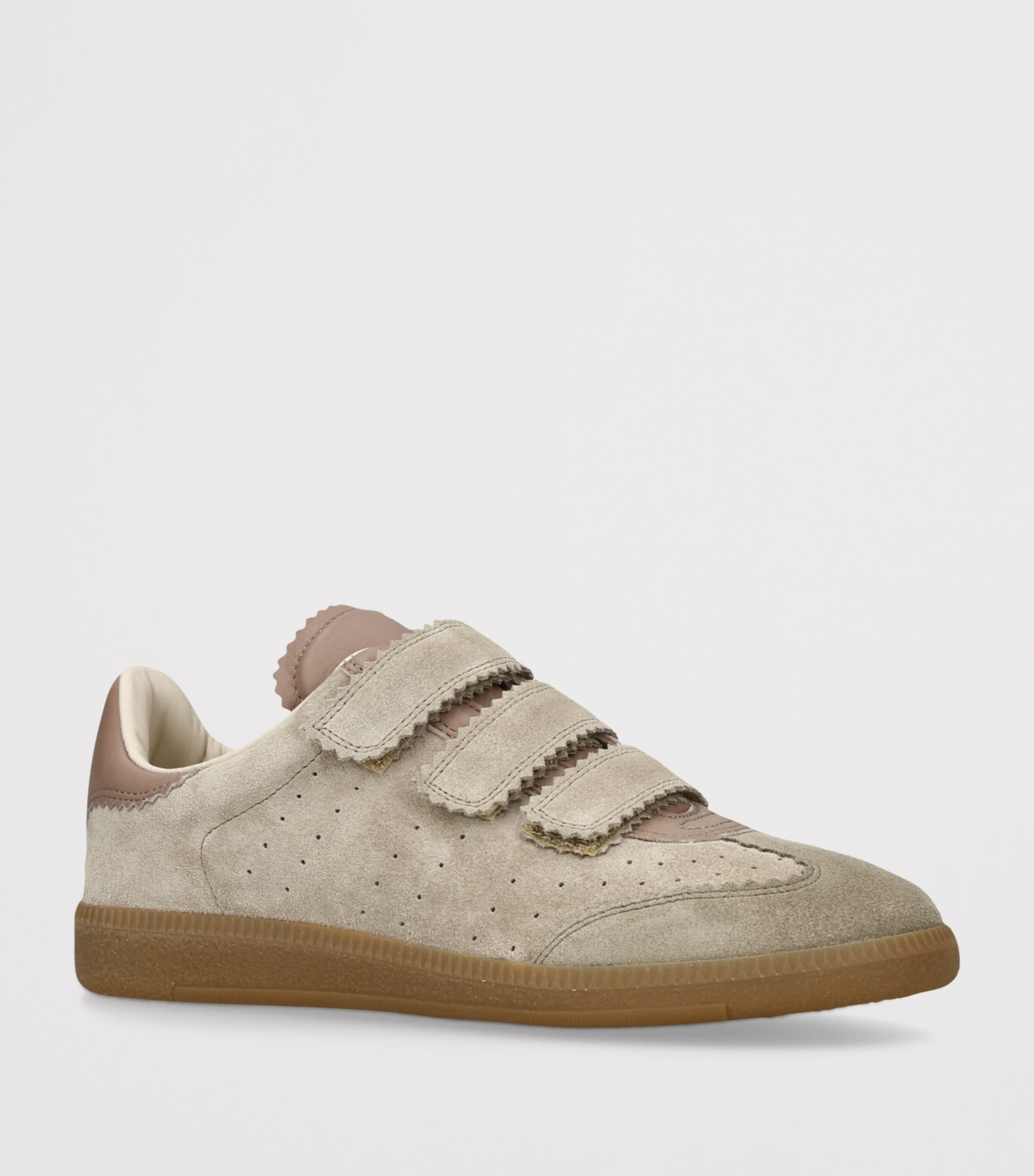 Isabel Marant Suede Velcro Beth Sneakers Taupe Image 2