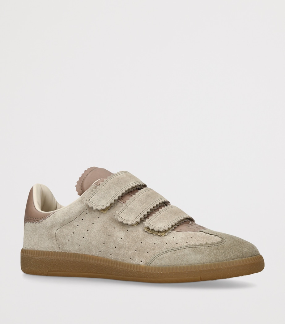 Isabel Marant Suede Velcro Beth Sneakers Taupe Image 2