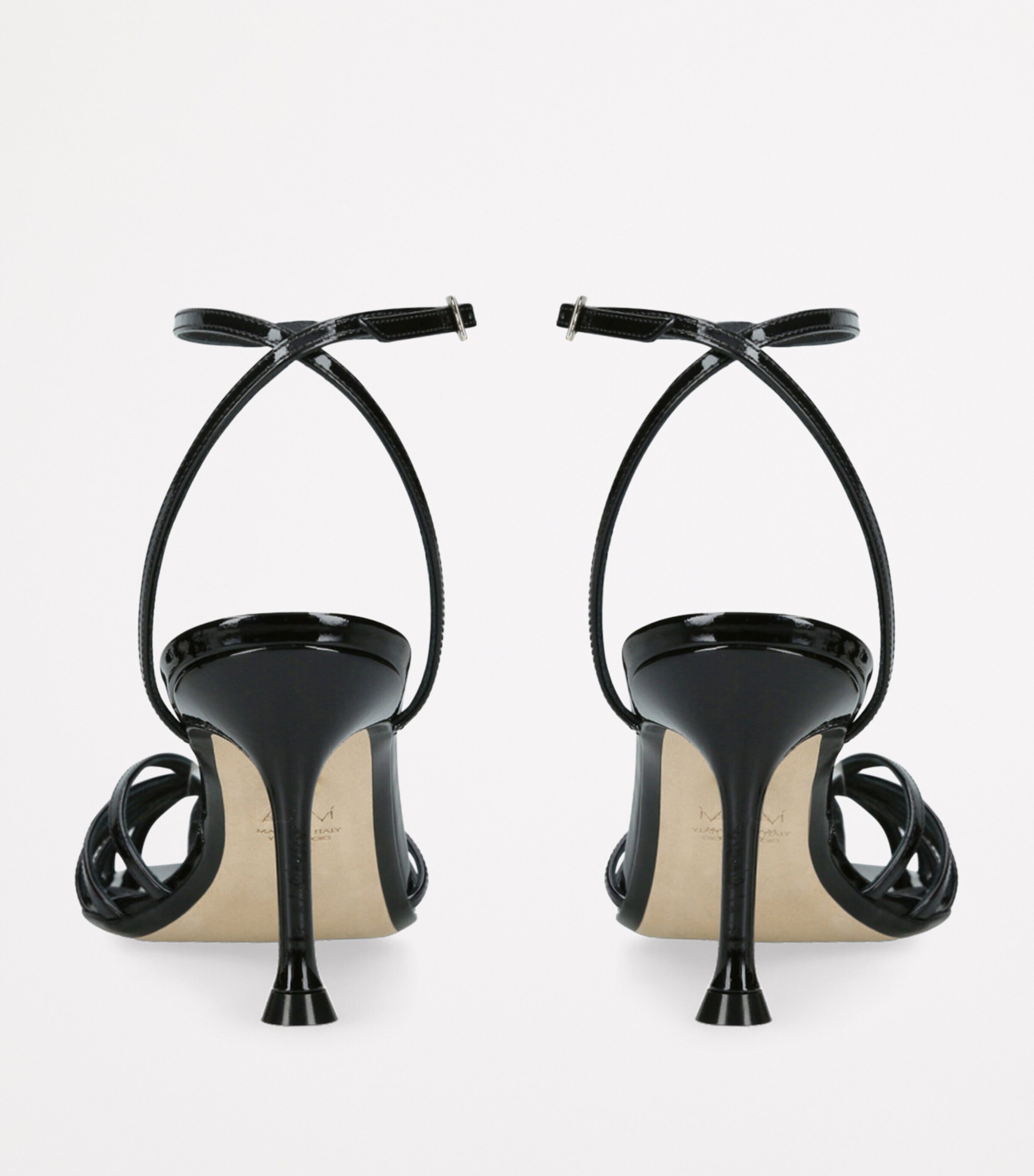 Patent Leather Ally Heeled Sandals 75 BLACK Image 2