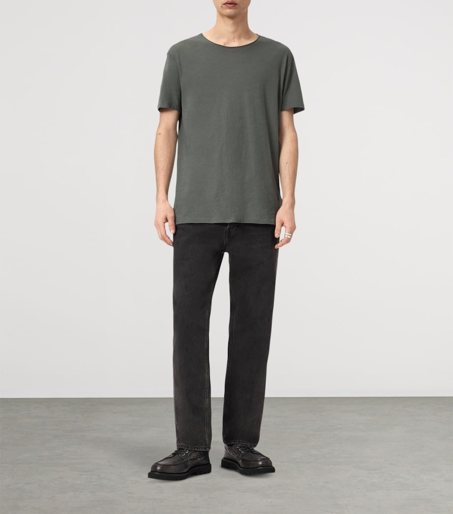AllSaints Mens Organic Cotton Figure T-Shirt Gastor Green Image 2