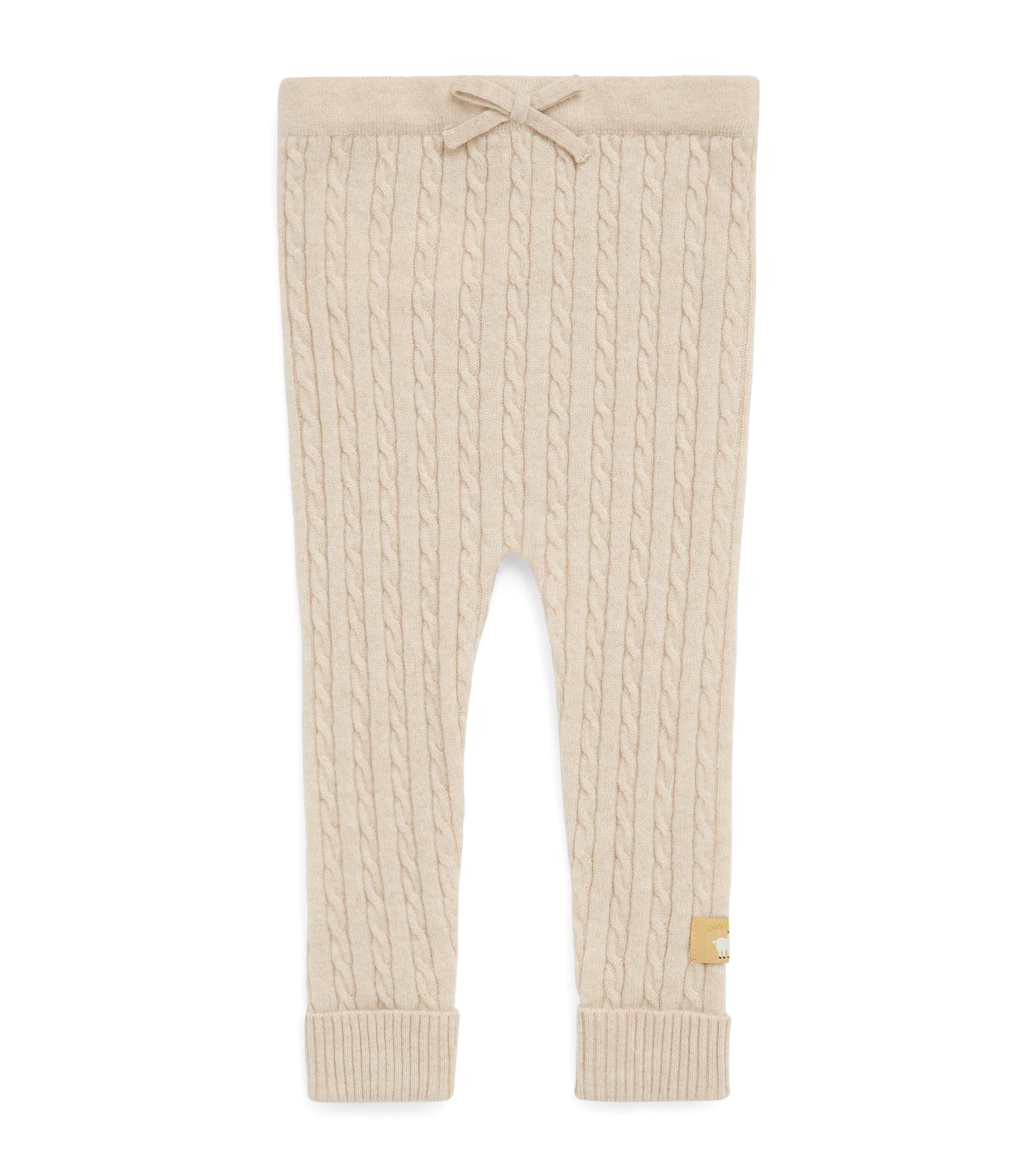 Purebaby Cashmere Cable-knit Leggings In Neutral