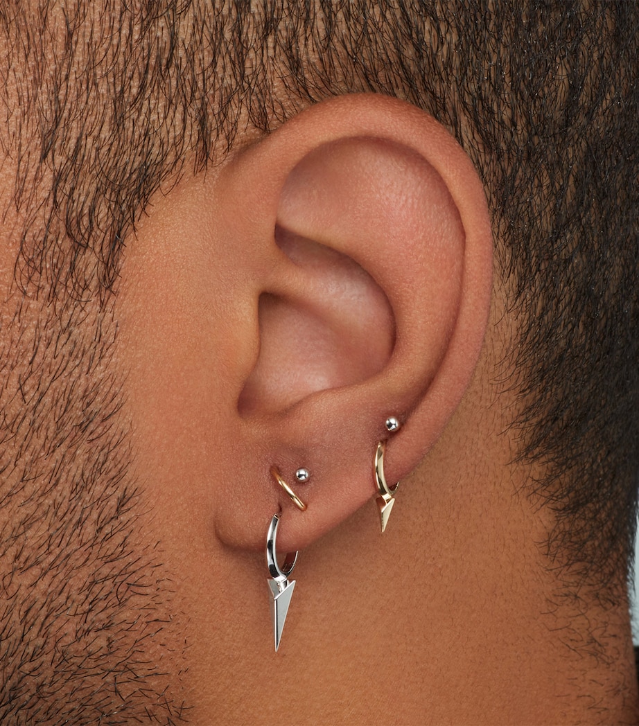 Rose Gold Faceted Single Long Spike Hoop Earring (8mm) ROSE GOLD Image 3