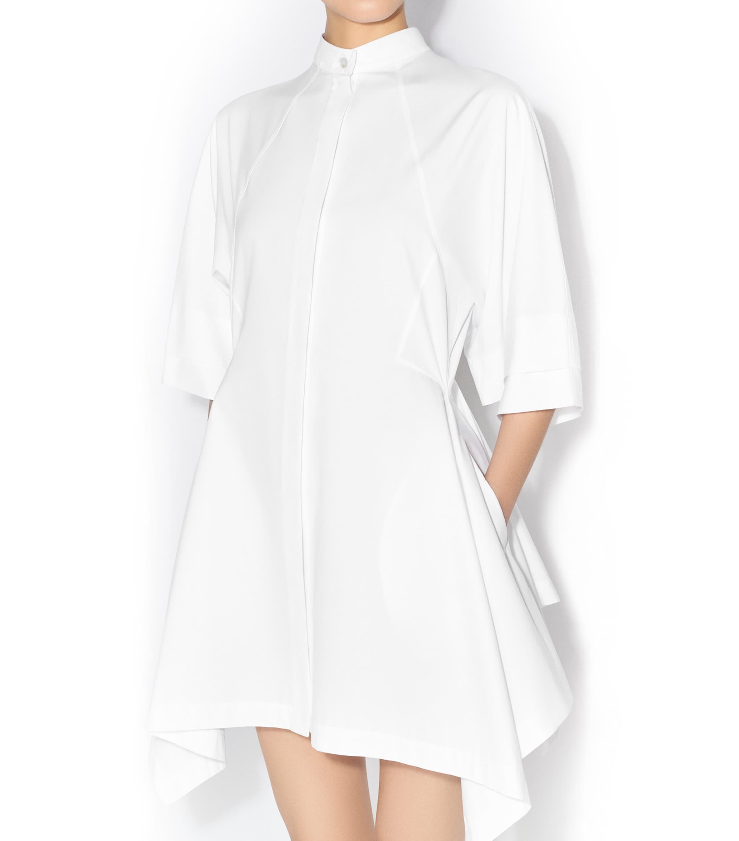 Alaïa Womens Panelled Mini Shirt Dress Blanc Image 4