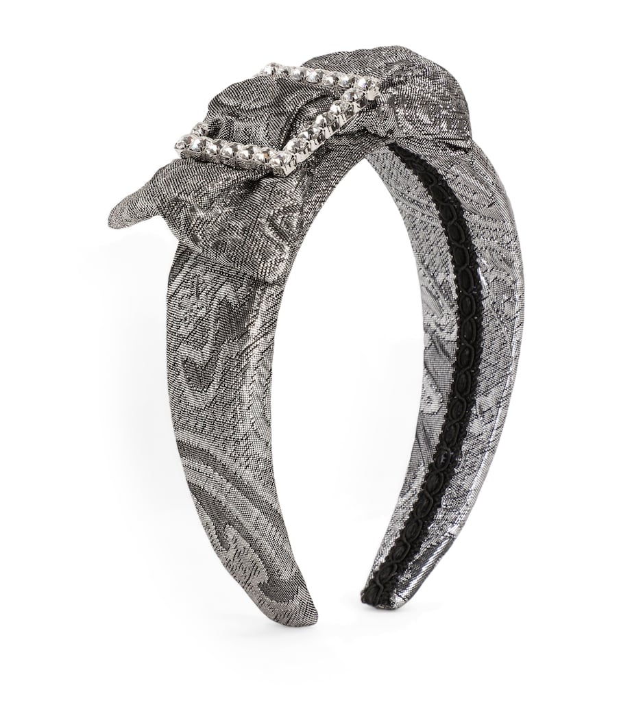 Jacquard Bow Headband S0998-SILVER Image 1