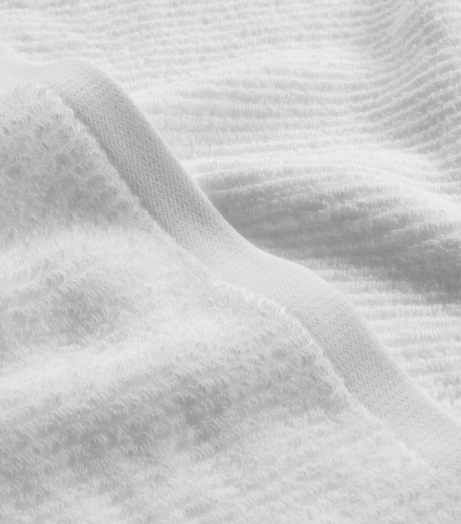 Organic Cotton Raya Hand Towel (50cm x 100cm) WHITE Image 2