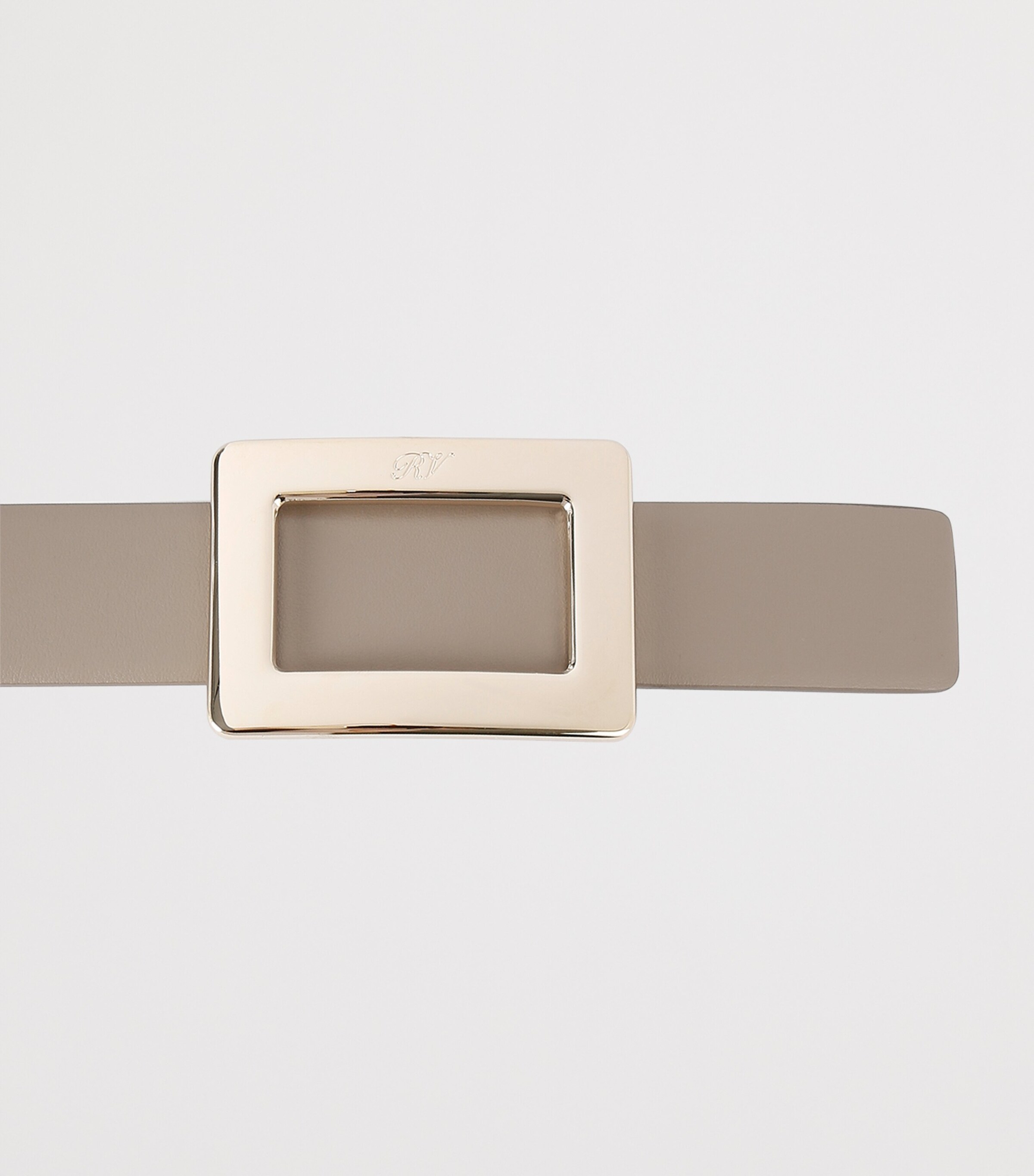 Roger Vivier Leather Reversible Belle Vivier Belt Beige Comb Image 2
