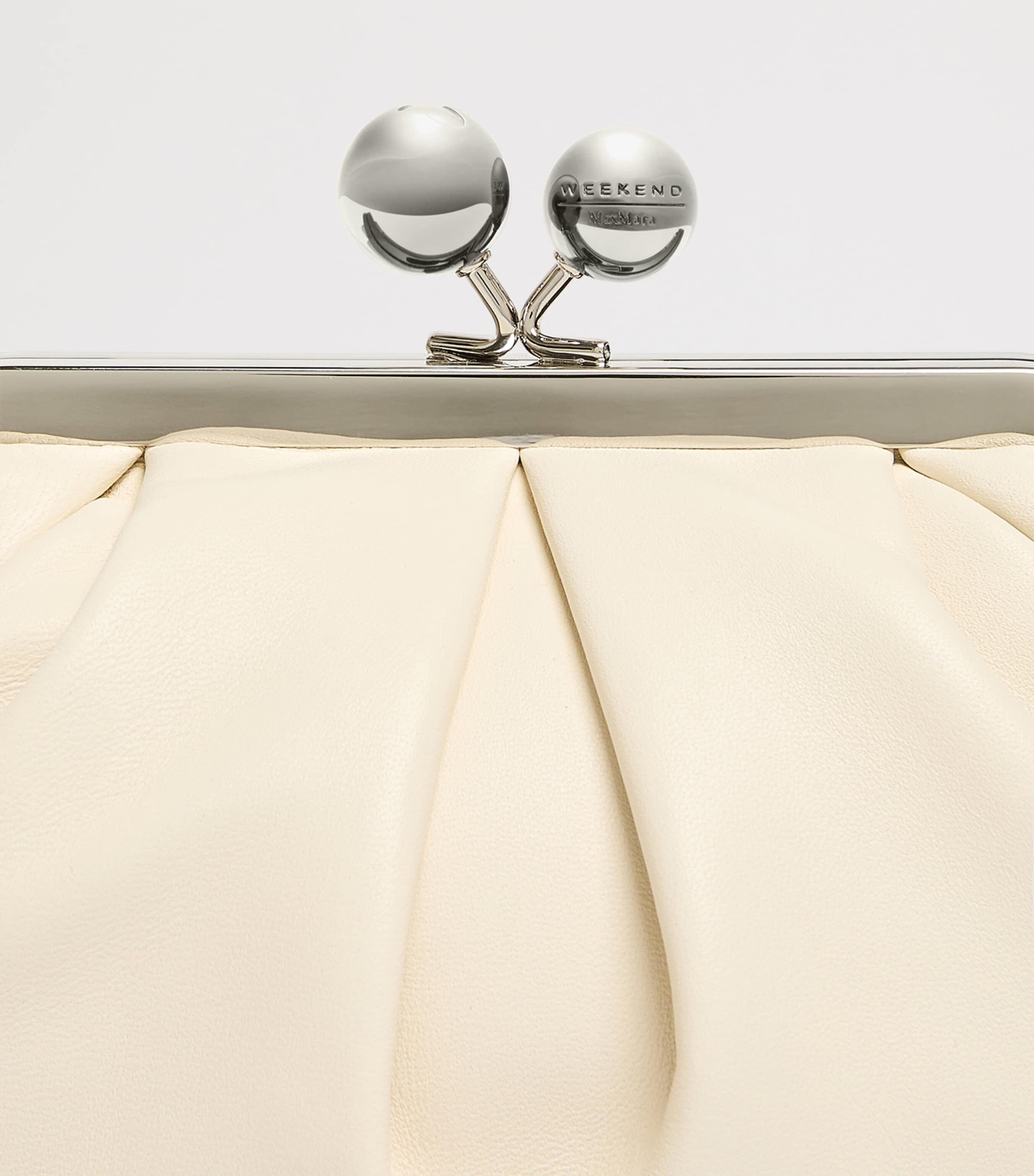 Weekend Max Mara Lambskin Pasticcino Clutch Bag Ivory Image 4