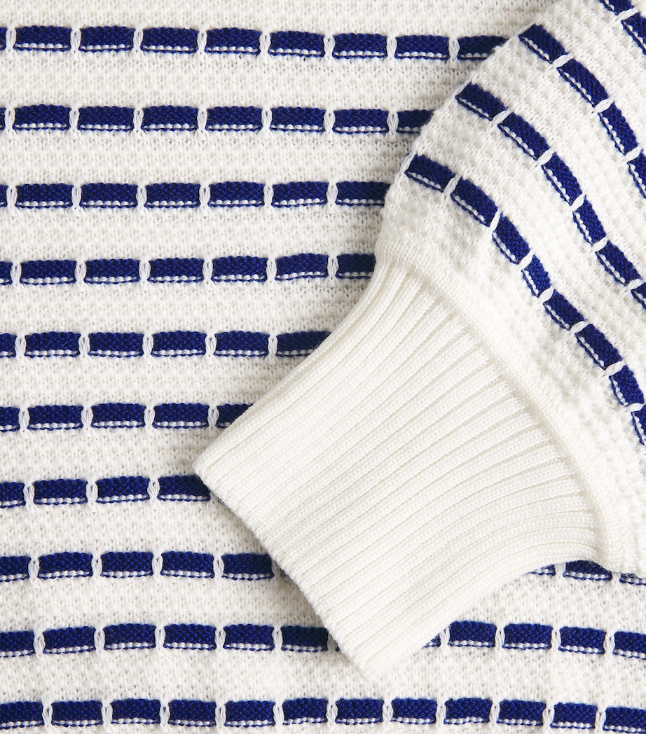 Molli Womens Virgin Wool Stripe Breton Sweater Milk Blue Faience Image 6