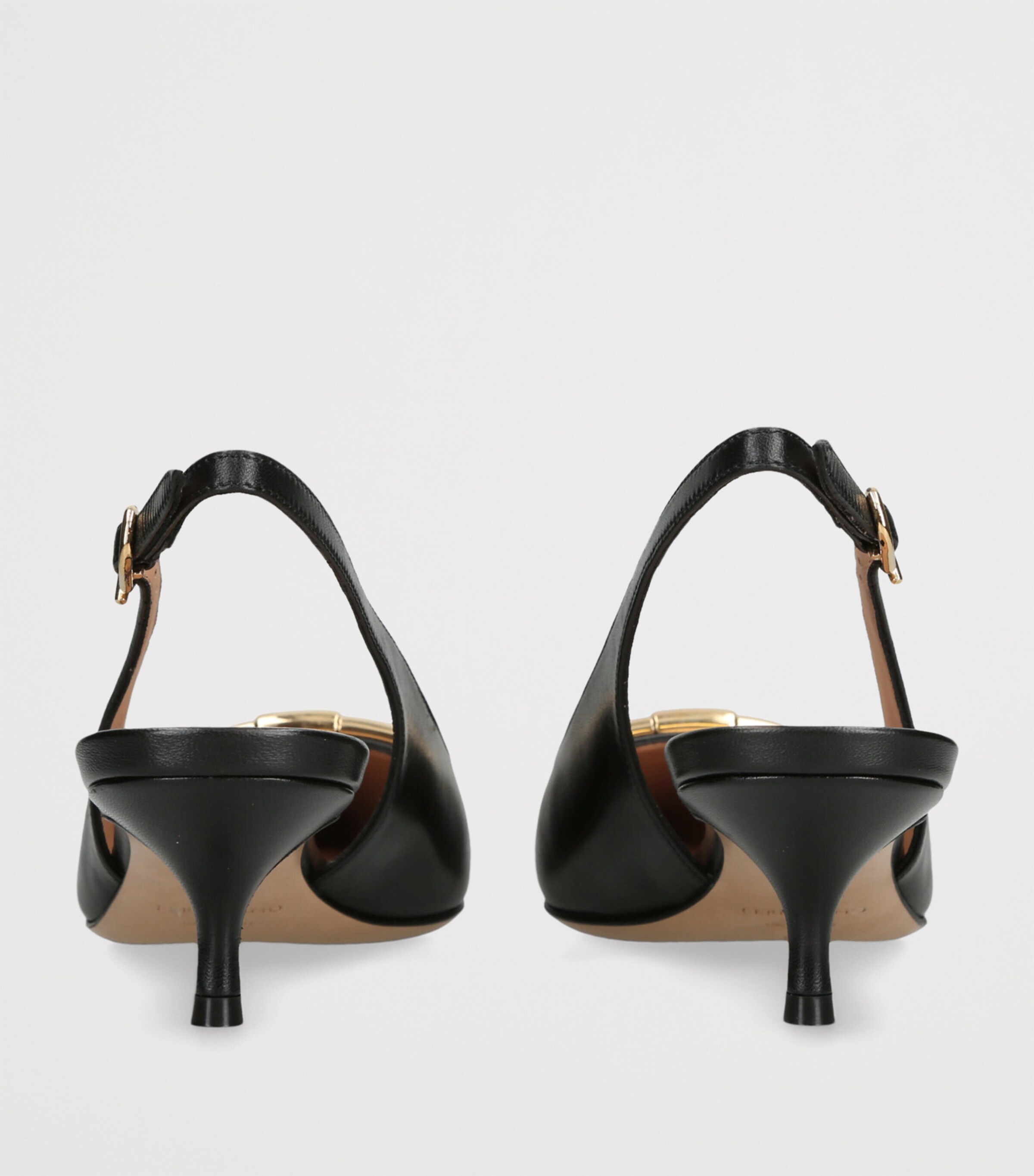 Salvatore Ferragamo Leather Sara Slingback Heels 40 Black Image 2