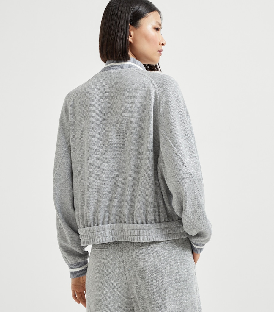 Sparkling Piqué Zip-Up Sweatshirt C4527 Image 3