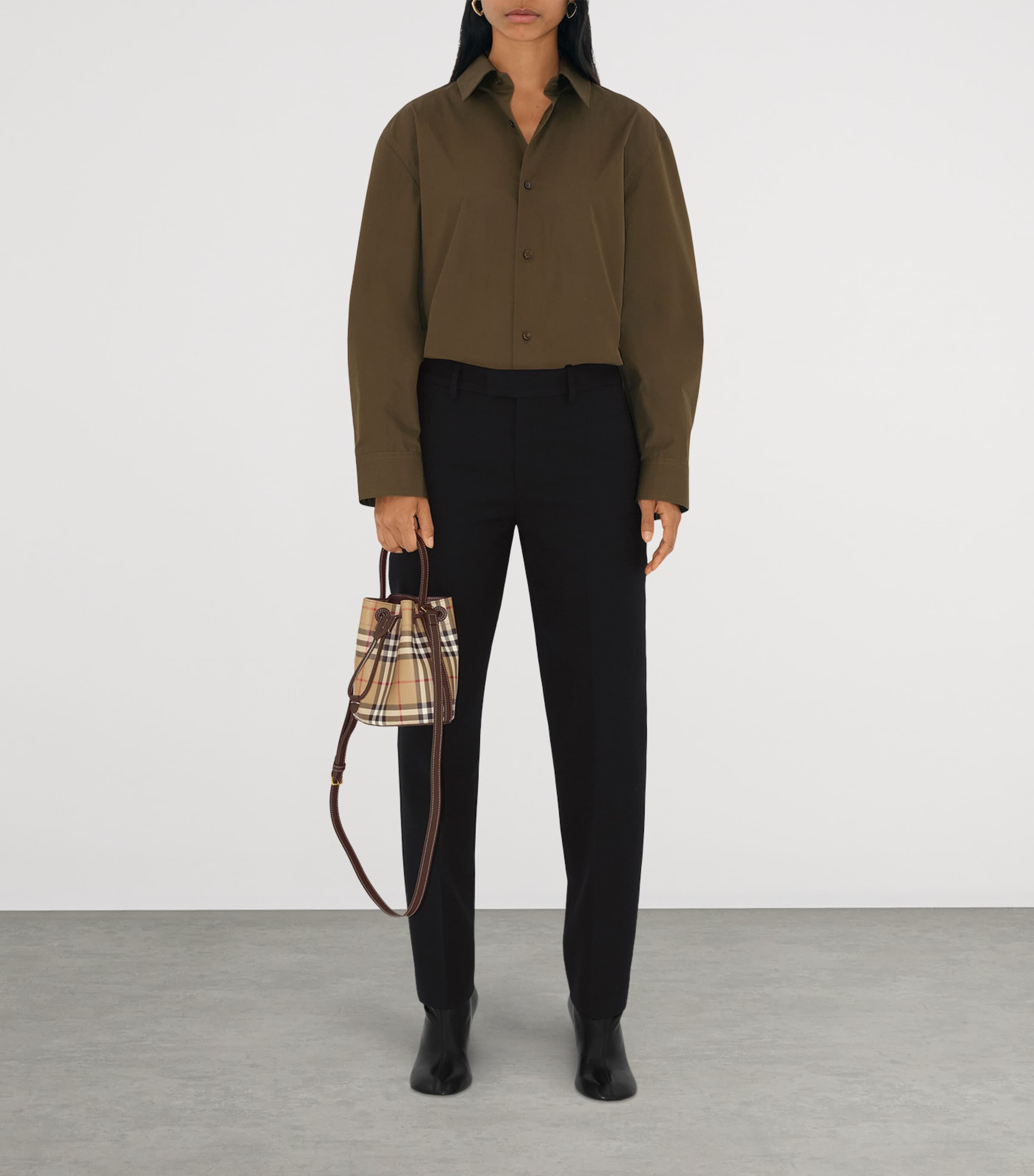 Mini Check Bucket Bag VNTG CHK/MILITARY Image 3