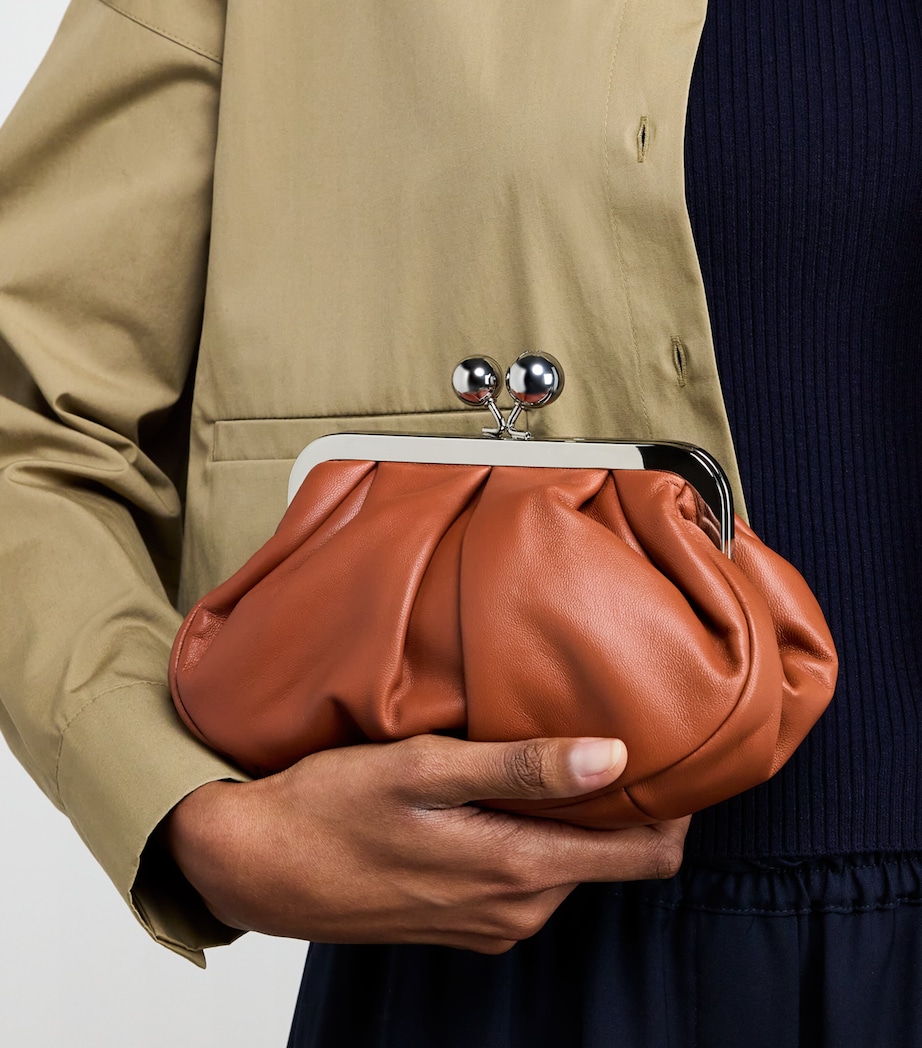 Small Leather Pasticcino Clutch Bag RUST Image 5