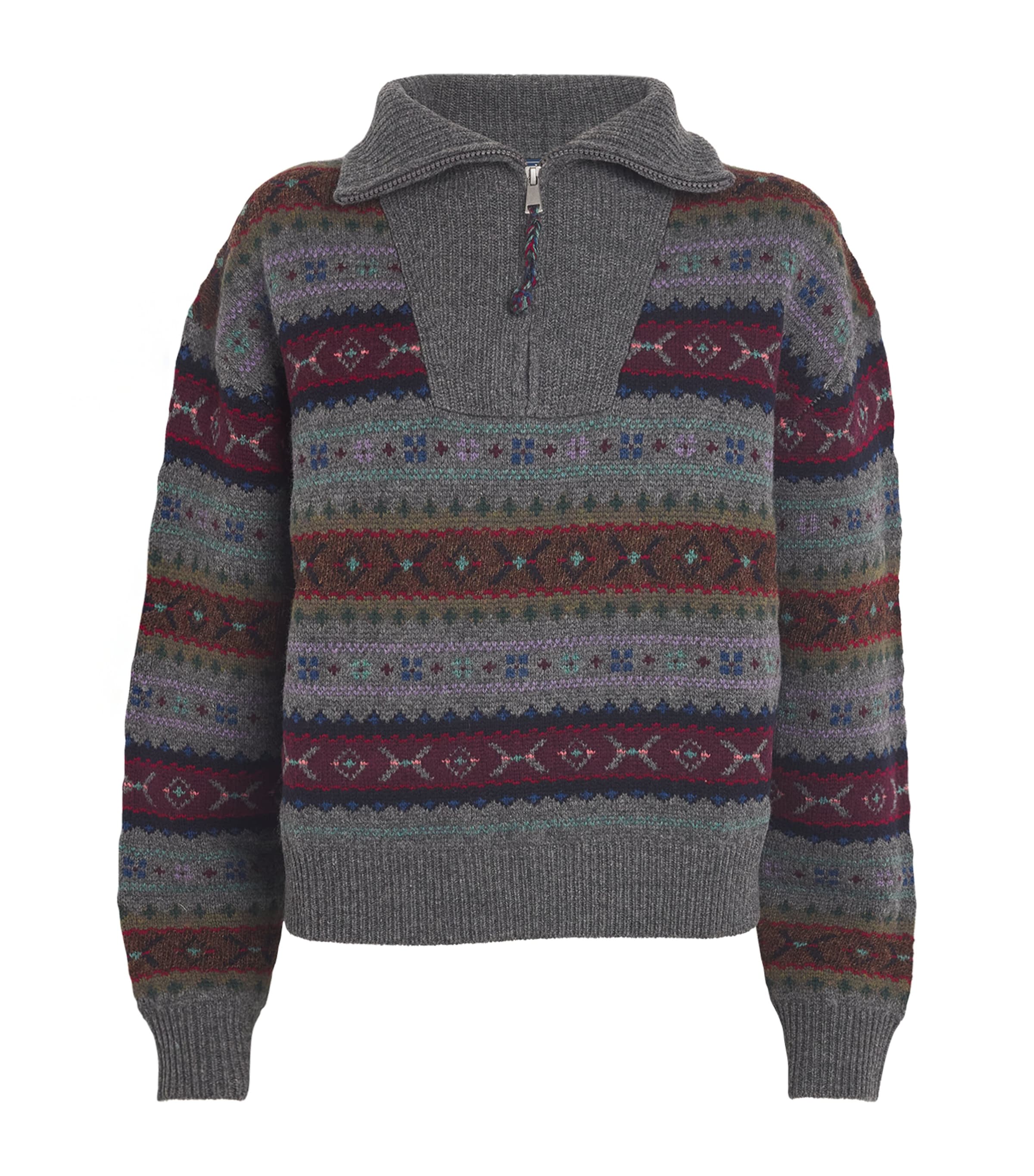 Polo Ralph Lauren Wool Fair Isle Sweater In Grey