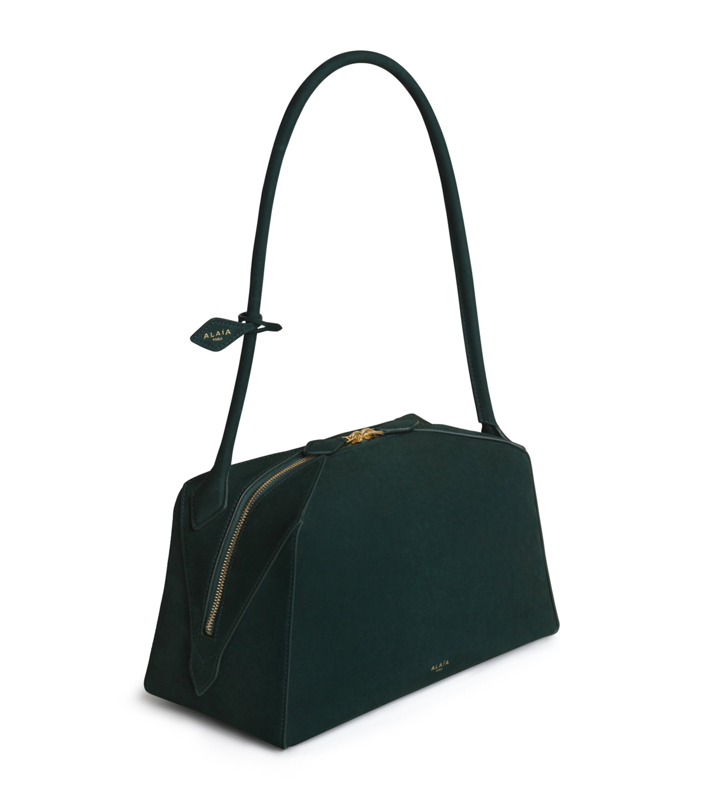 Alaïa Nubuck Leather Le Bouledogue Shoulder Bag Vert Bouteille Image 3