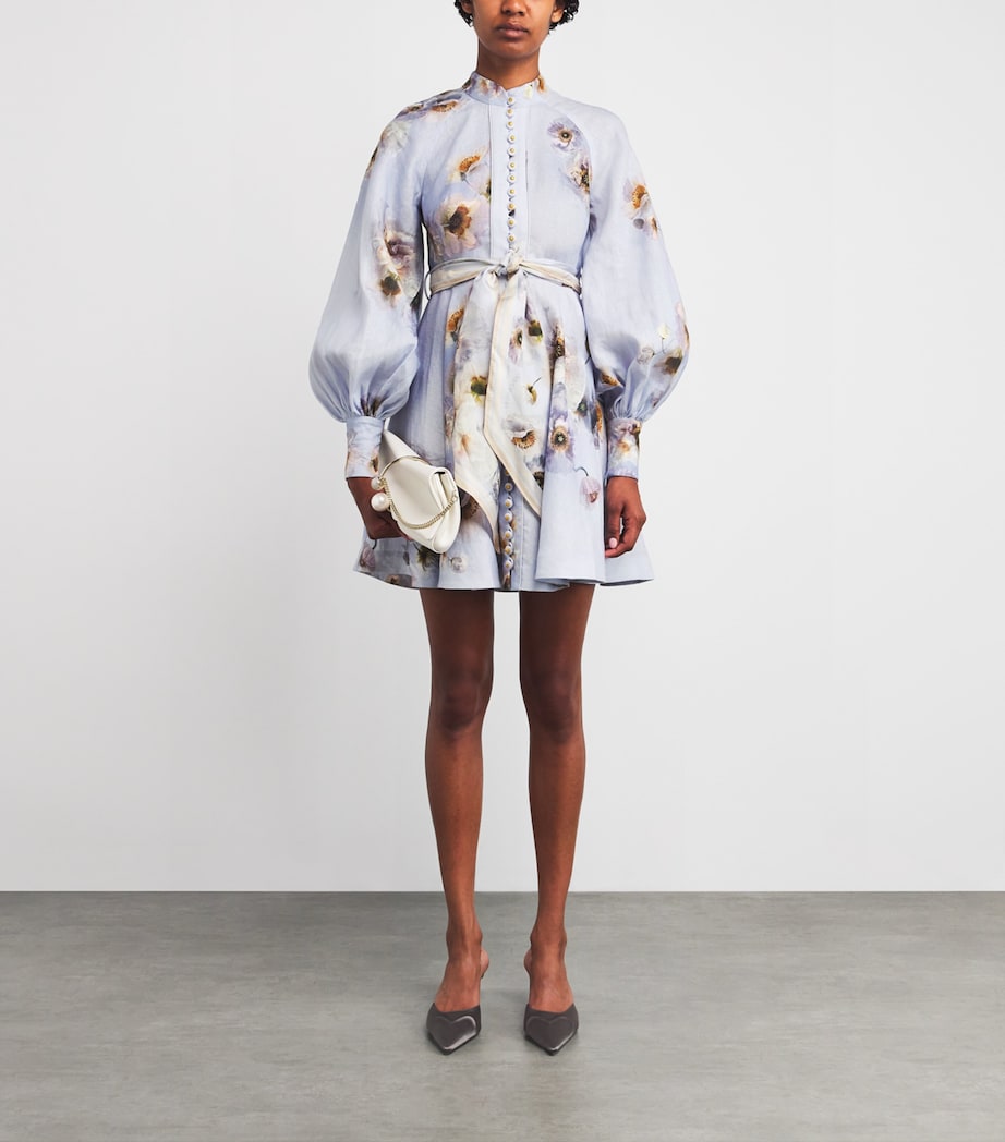 Linen Hypnotic Mini Dress LILAC POPPY Image 2