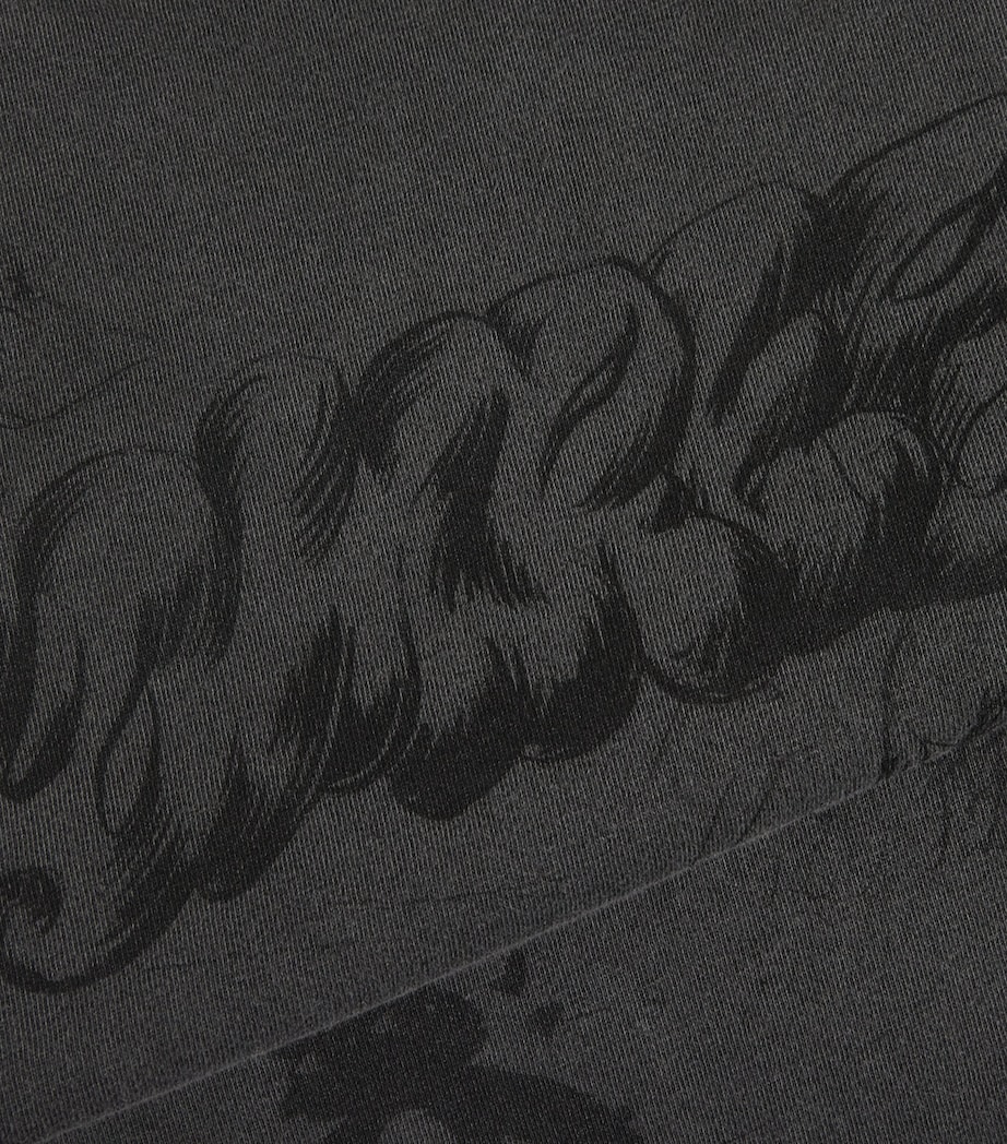 Cotton Teddy Print Kiss T-Shirt FADED BLACK Image 5