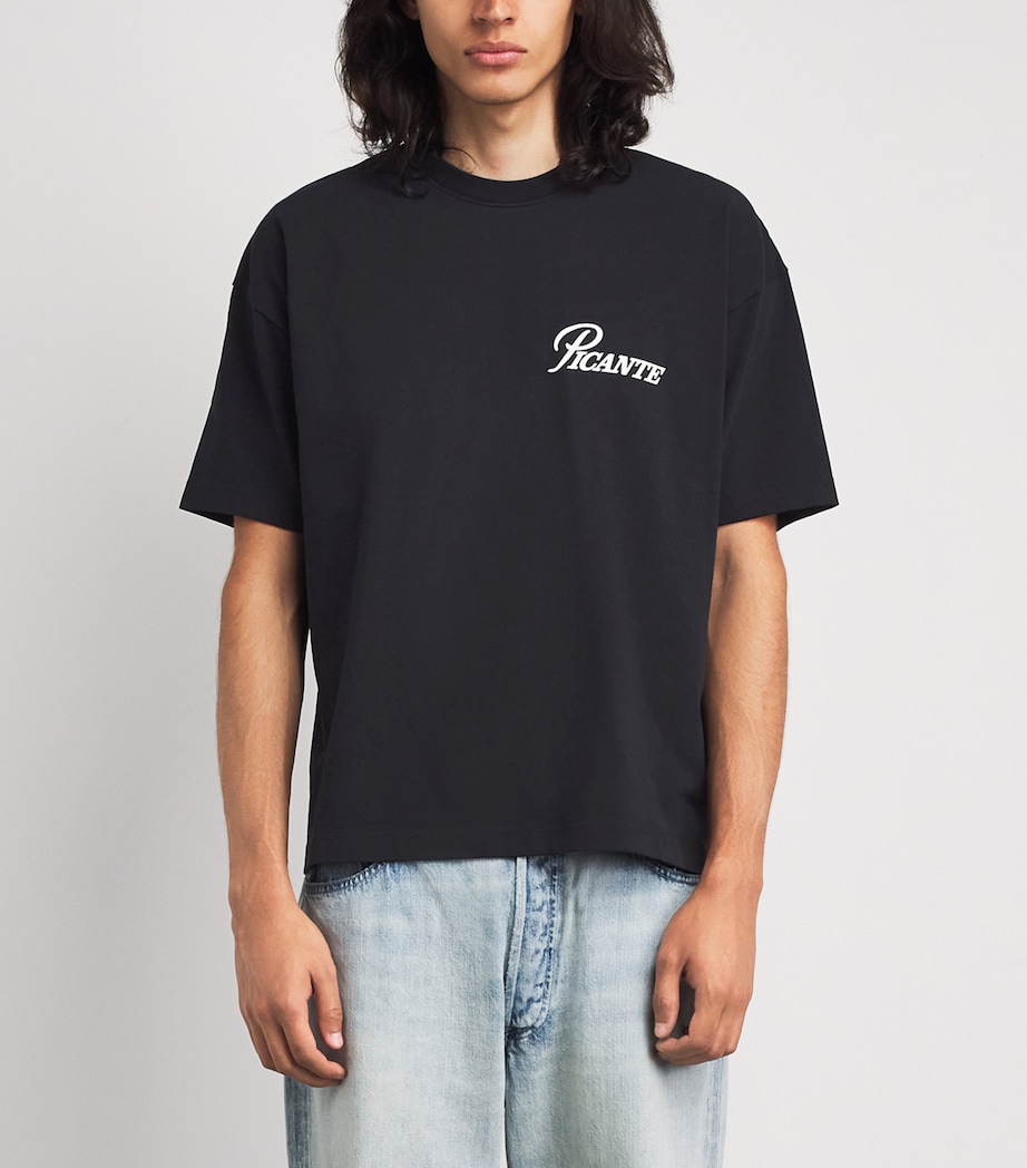 Picante Mens Organic Cotton Record T-Shirt Black Image 4