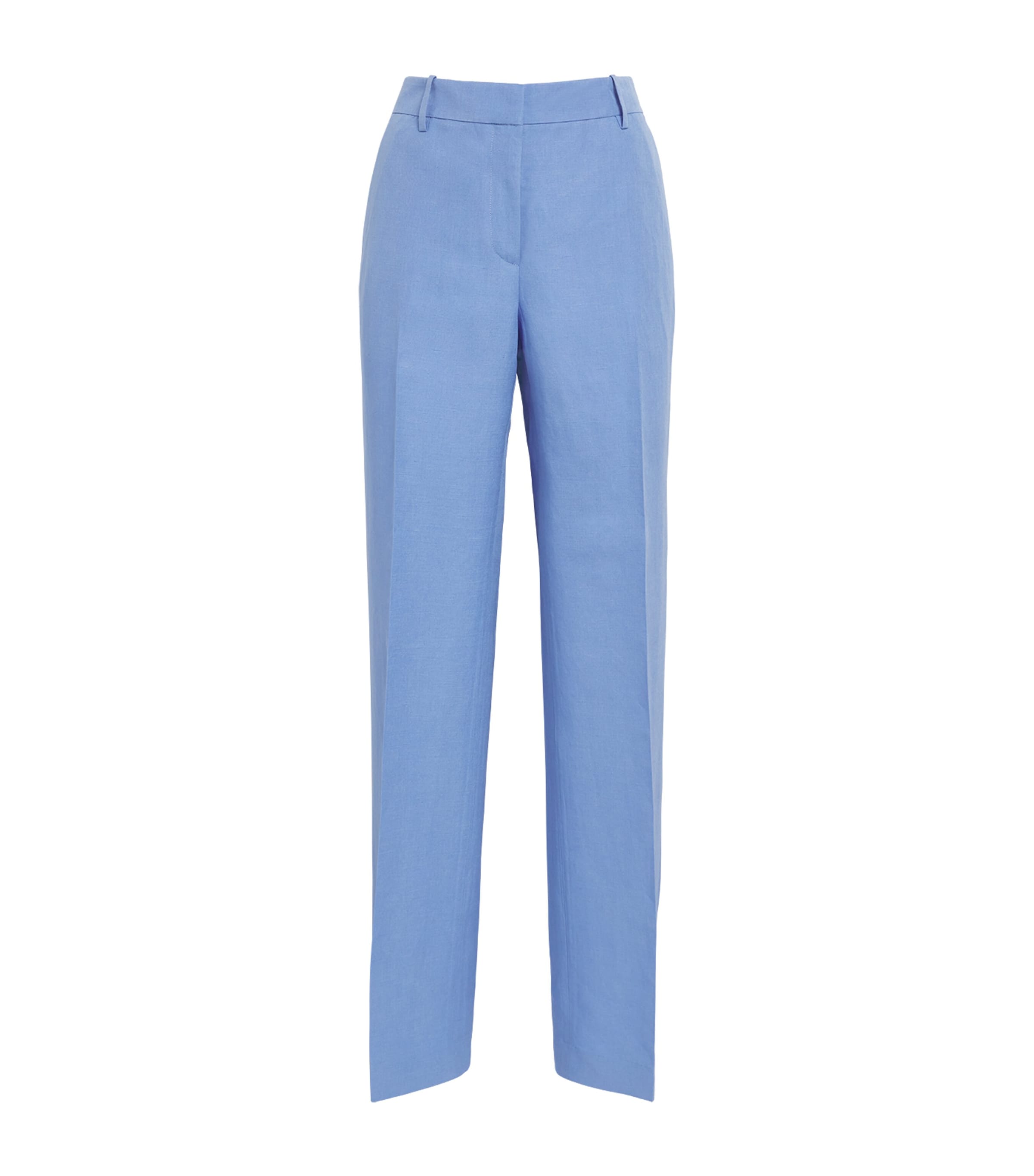 Lafayette 148 Womens Silk-Linen Wide-Leg Trousers Iris Iris Image 1