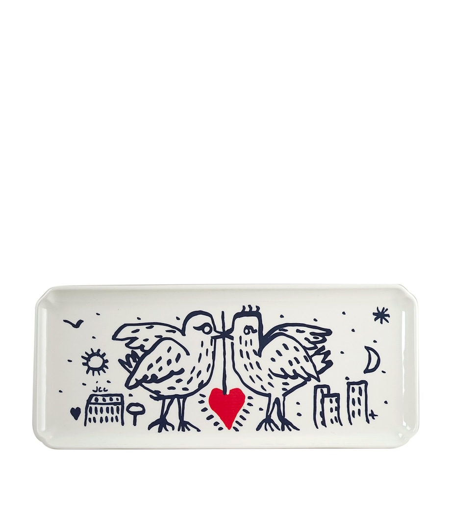 L'Archipel Sentimental Serving Tray WHITE, BLUE Image 1