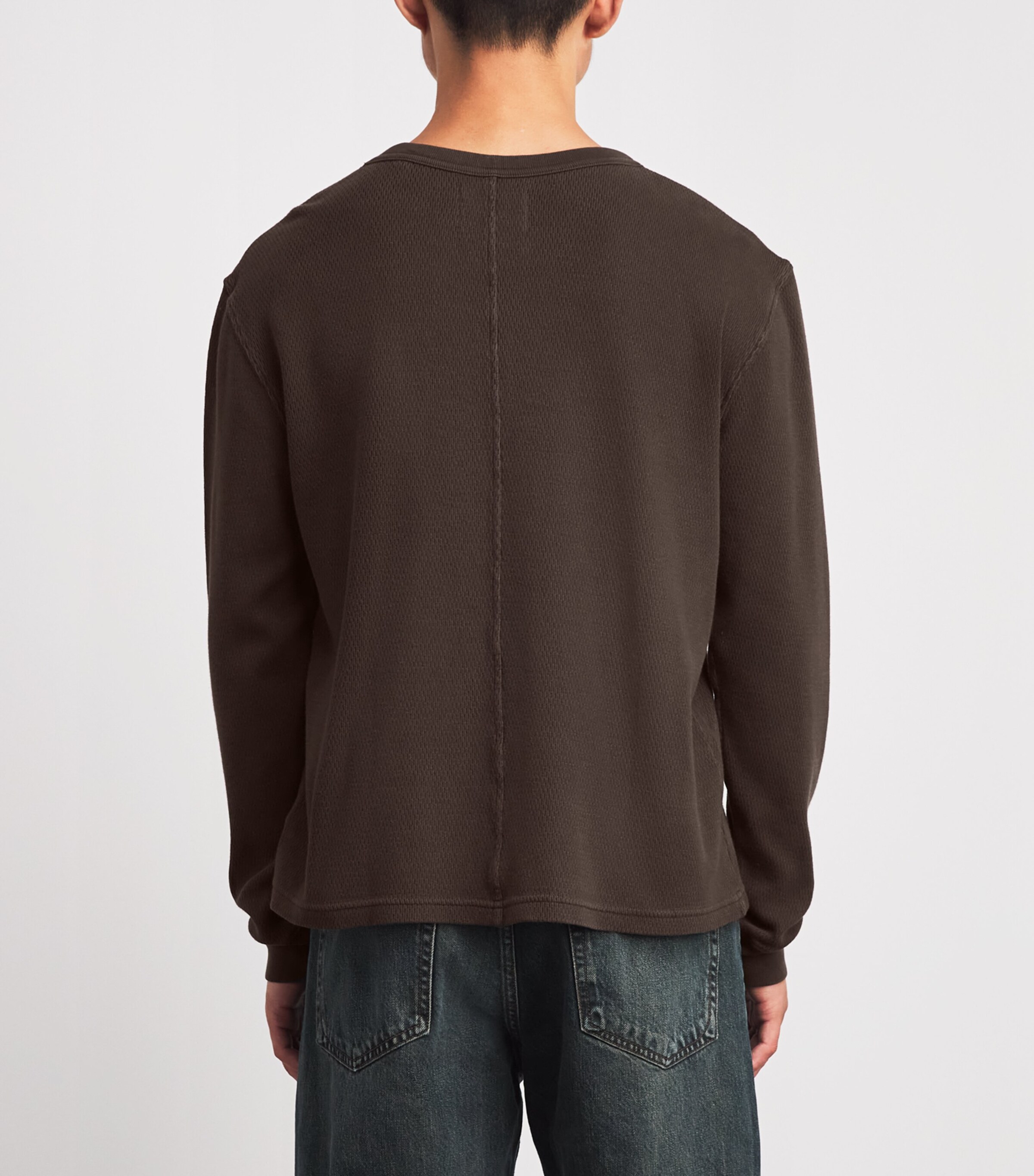 Citizens of Humanity Mens Cotton Waffle-Stitch Sweater Tobacco Image 5
