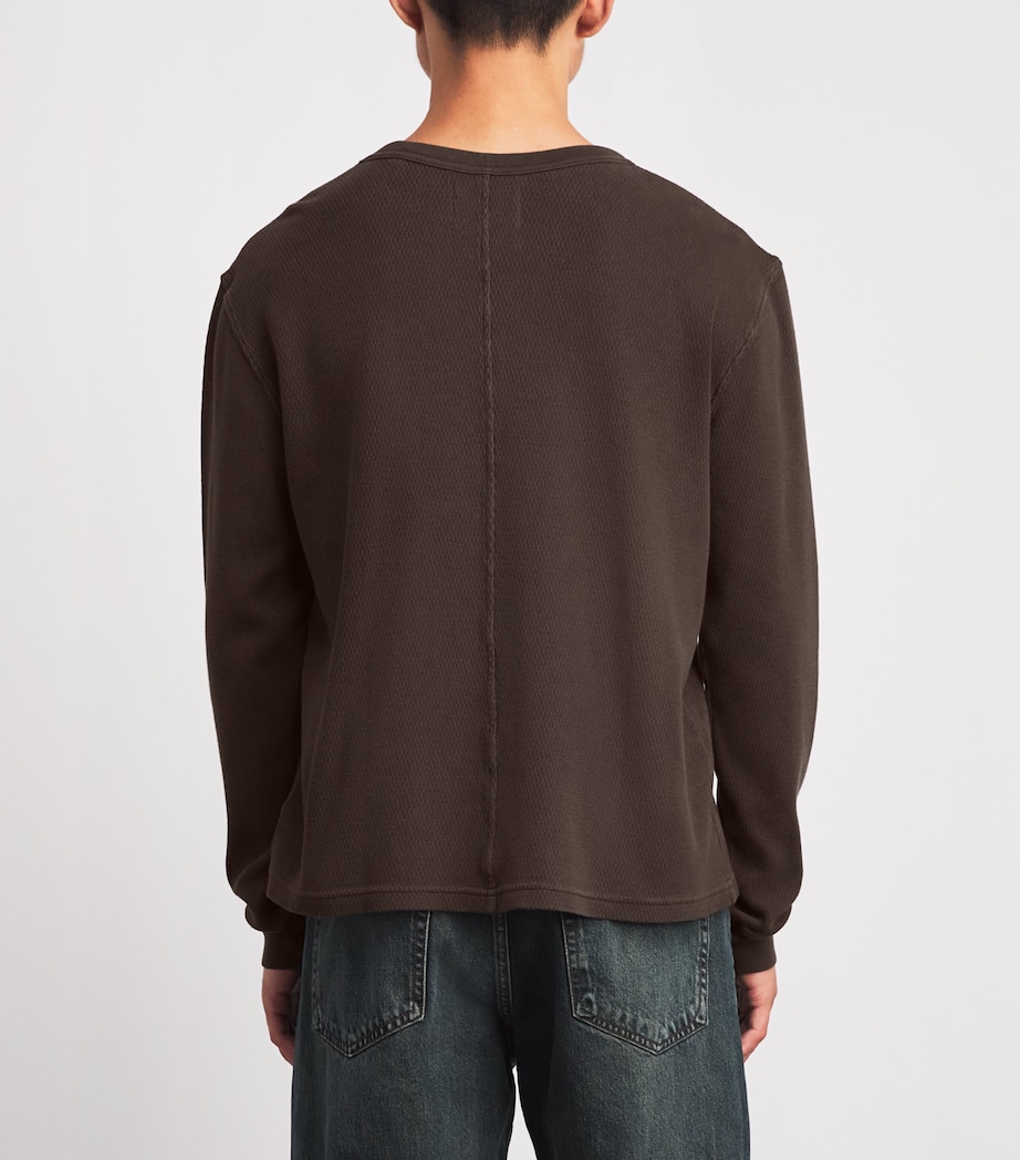 Citizens of Humanity Mens Cotton Waffle-Stitch Sweater Tobacco Image 5