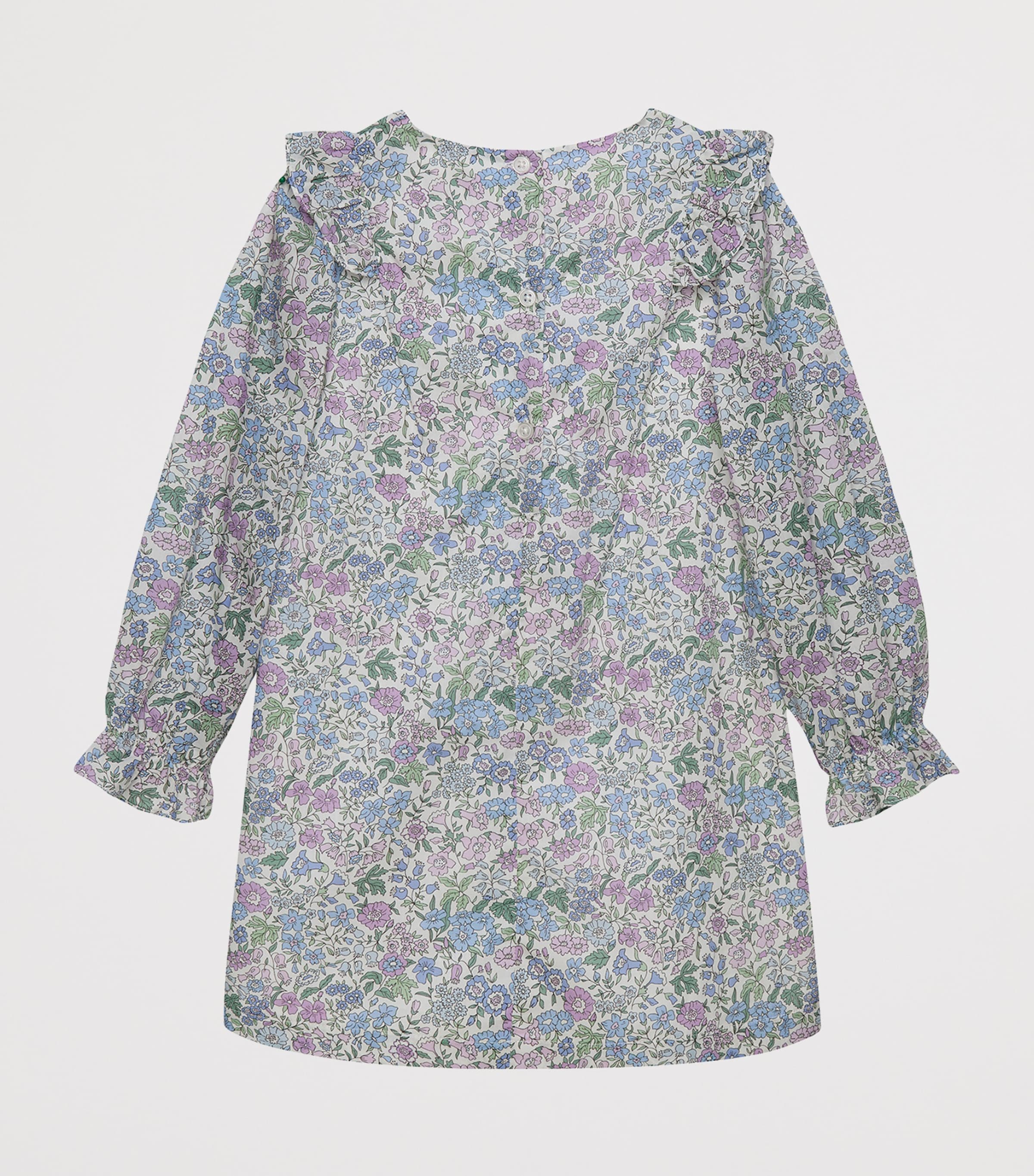 Trotters Cotton Liberty Print Bow Dress (2-5 Years) Lilac Emma & Amelia Image 2