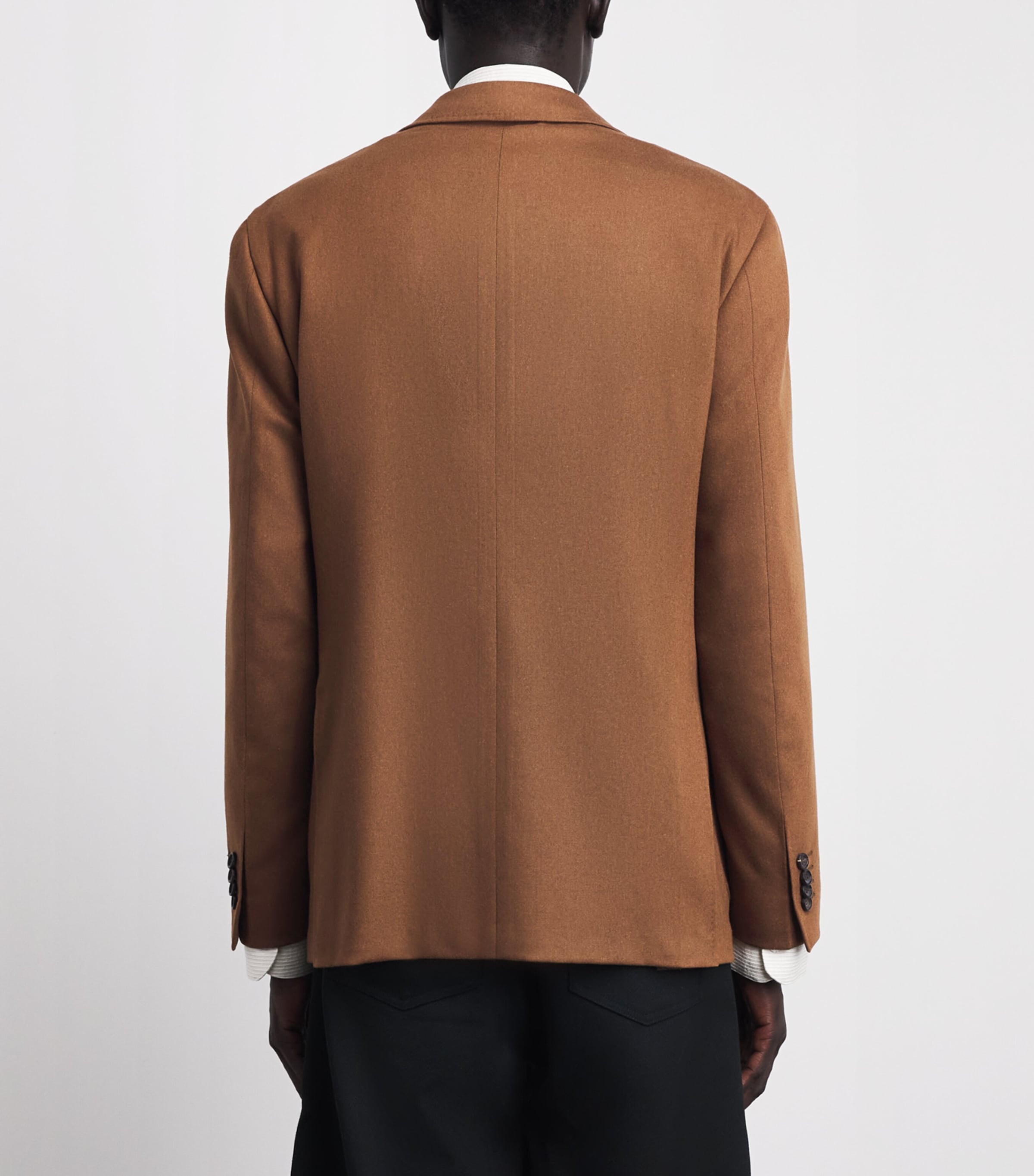 Canali Mens Stretch-Wool Single-Breasted Blazer Image 5