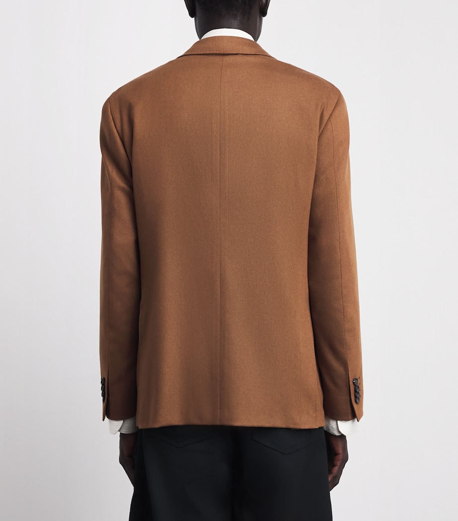 Canali Mens Stretch-Wool Single-Breasted Blazer Image 5