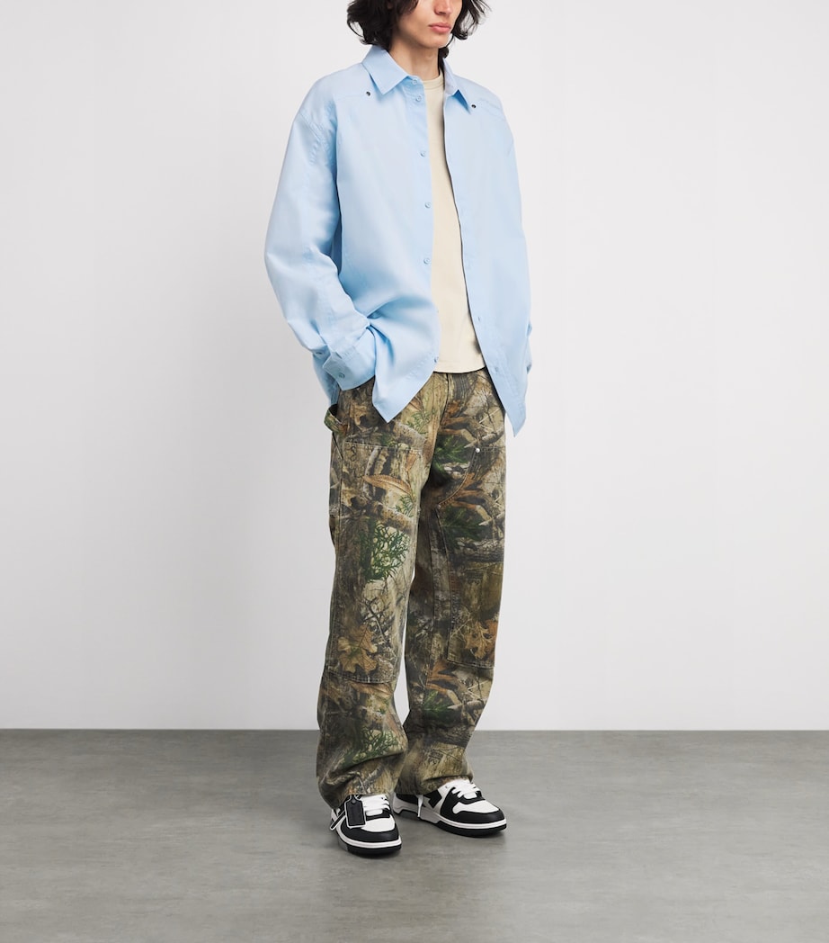 Cotton Poplin Embroidered Shirt BLUE Image 2