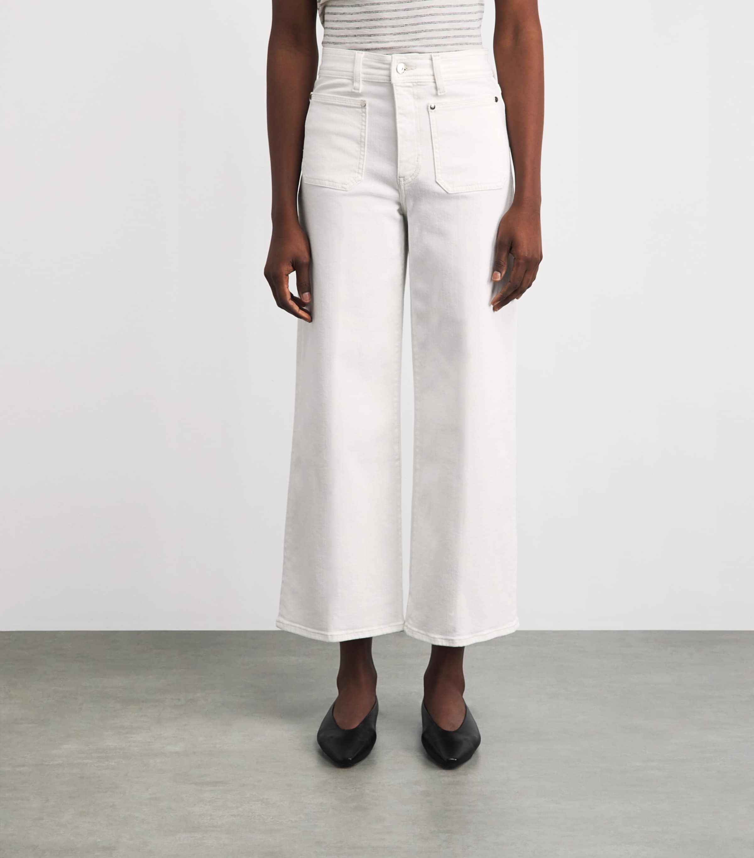 FRAME Womens Le Slim Palazzo High-Rise Wide-Leg Jeans Au Natural Clean Image 4