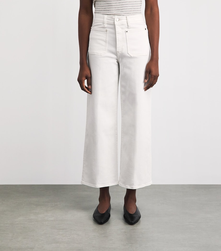FRAME Womens Le Slim Palazzo High-Rise Wide-Leg Jeans Au Natural Clean Image 4