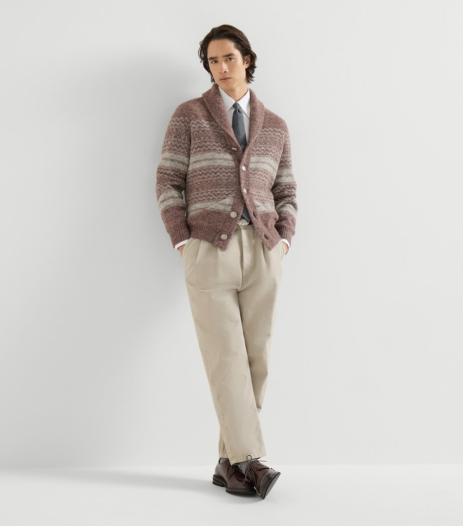 Brunello Cucinelli Mens Cotton Denim Pleated Trousers Image 3