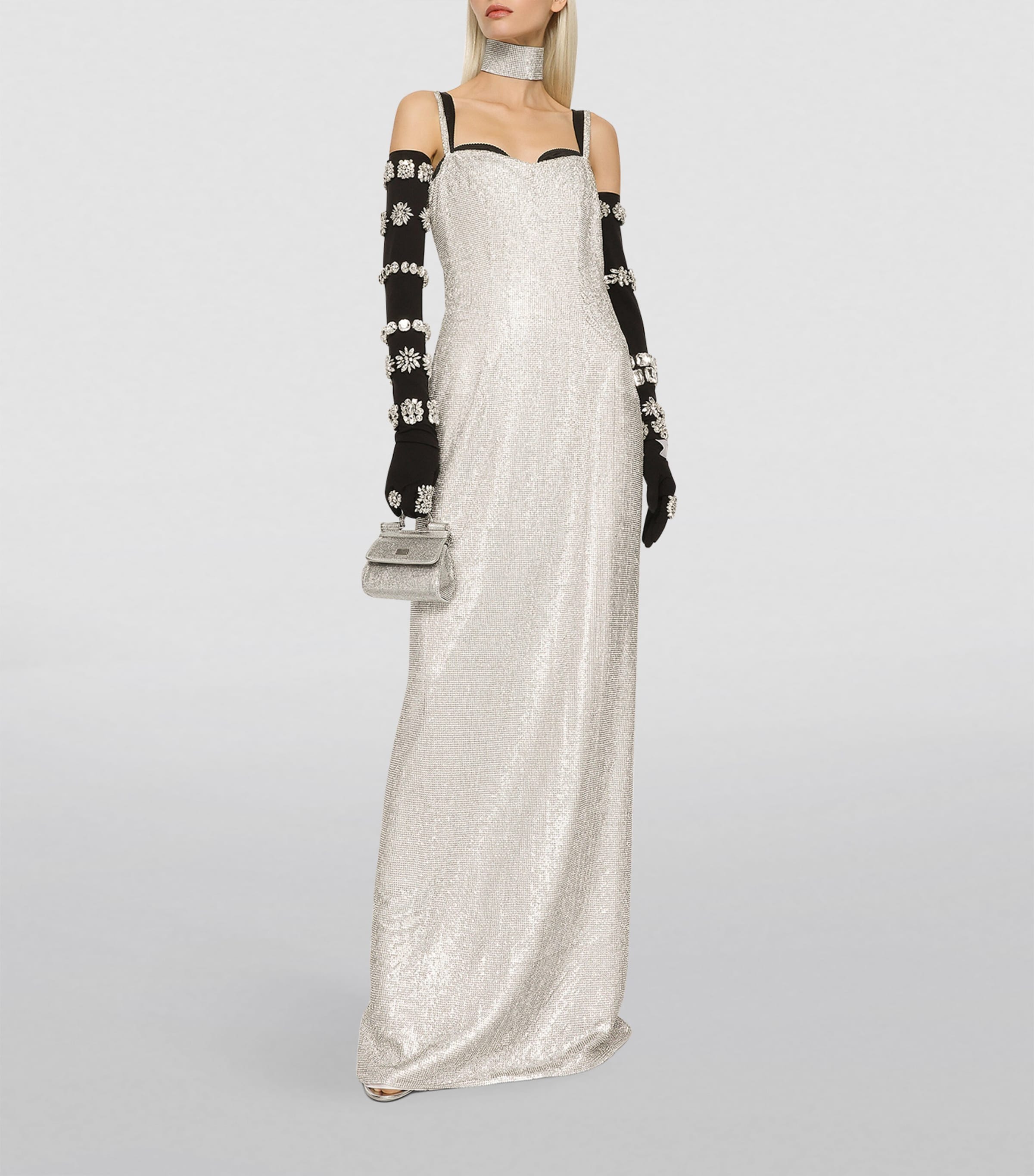 Dolce & Gabbana KIM DOLCE&GABBANA Crystal Mesh Slip Dress
