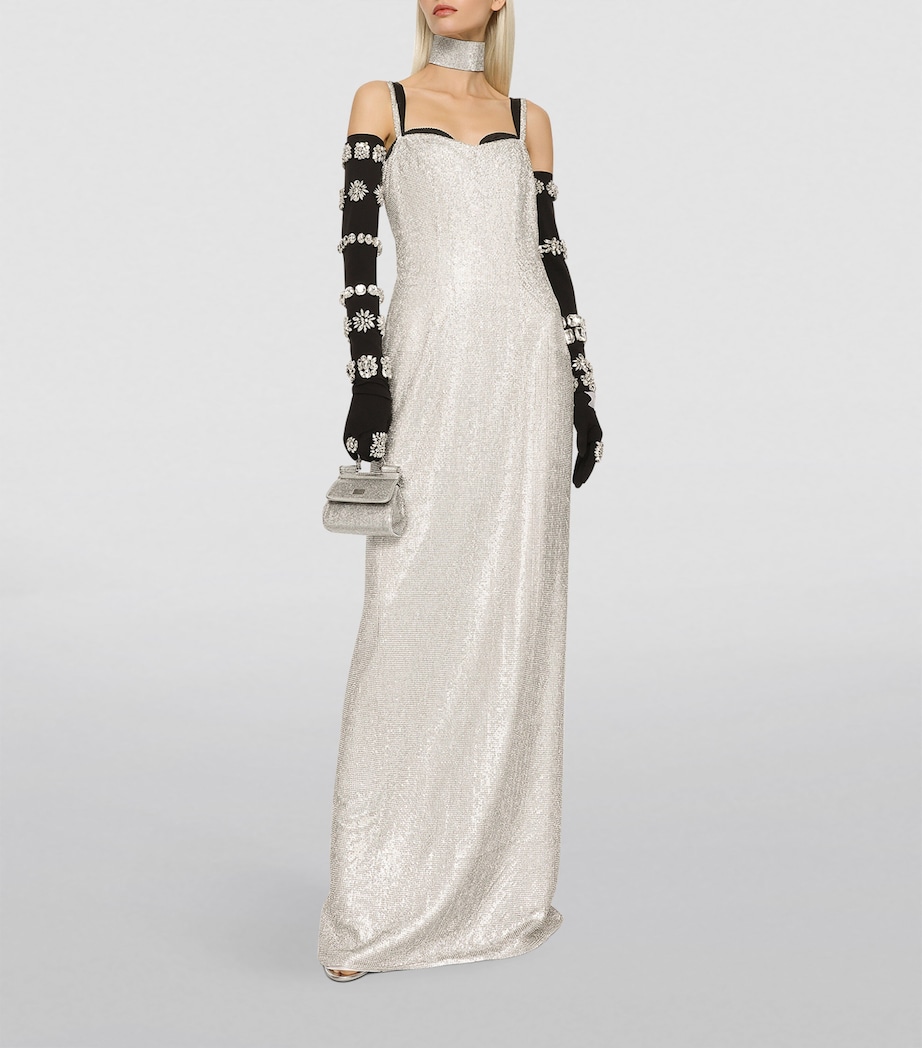 KIM DOLCE&GABBANA Crystal Mesh Slip Dress S8400-EMBROIDERED Image 2