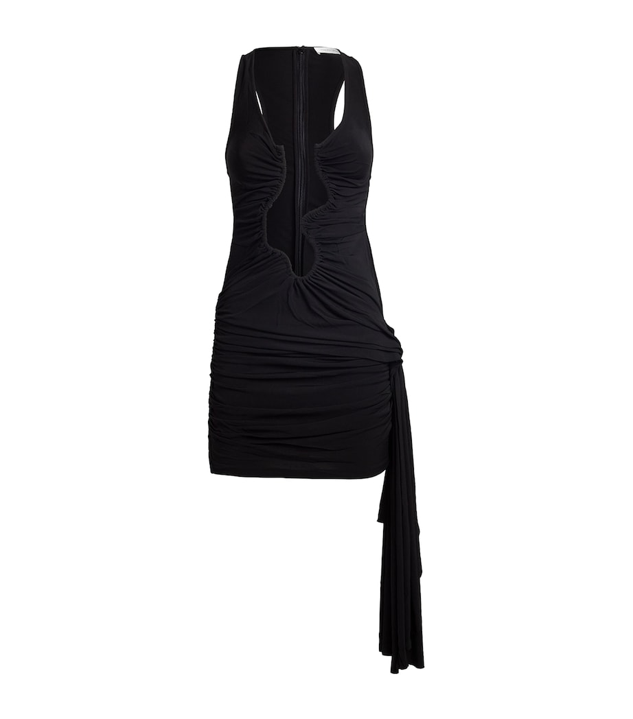 Cut-Out Wave Mini Dress BLACK Image 1
