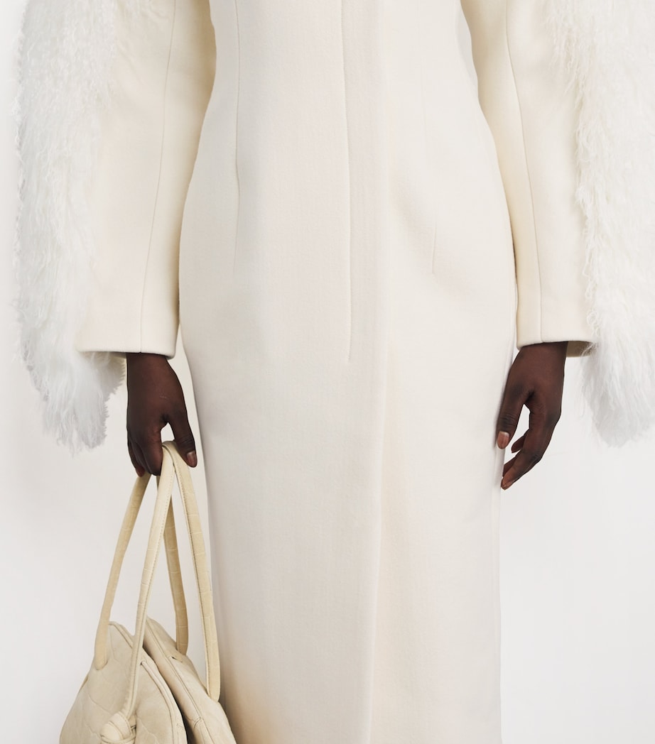 Virgin Wool Boa Coat 110 OFF-WHITE Image 6