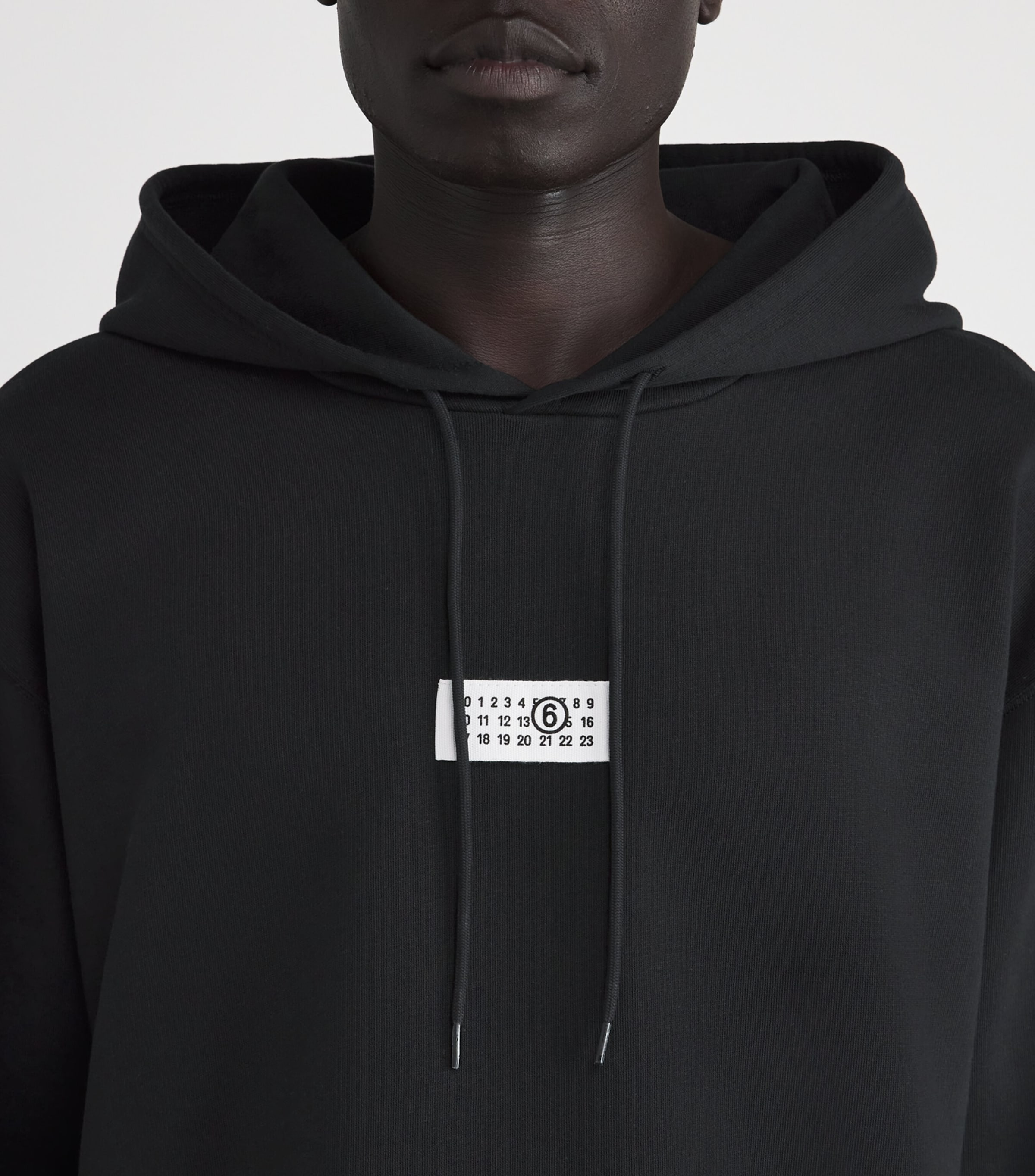 Cotton Numeric Tab Hoodie 900 - BLACK Image 6