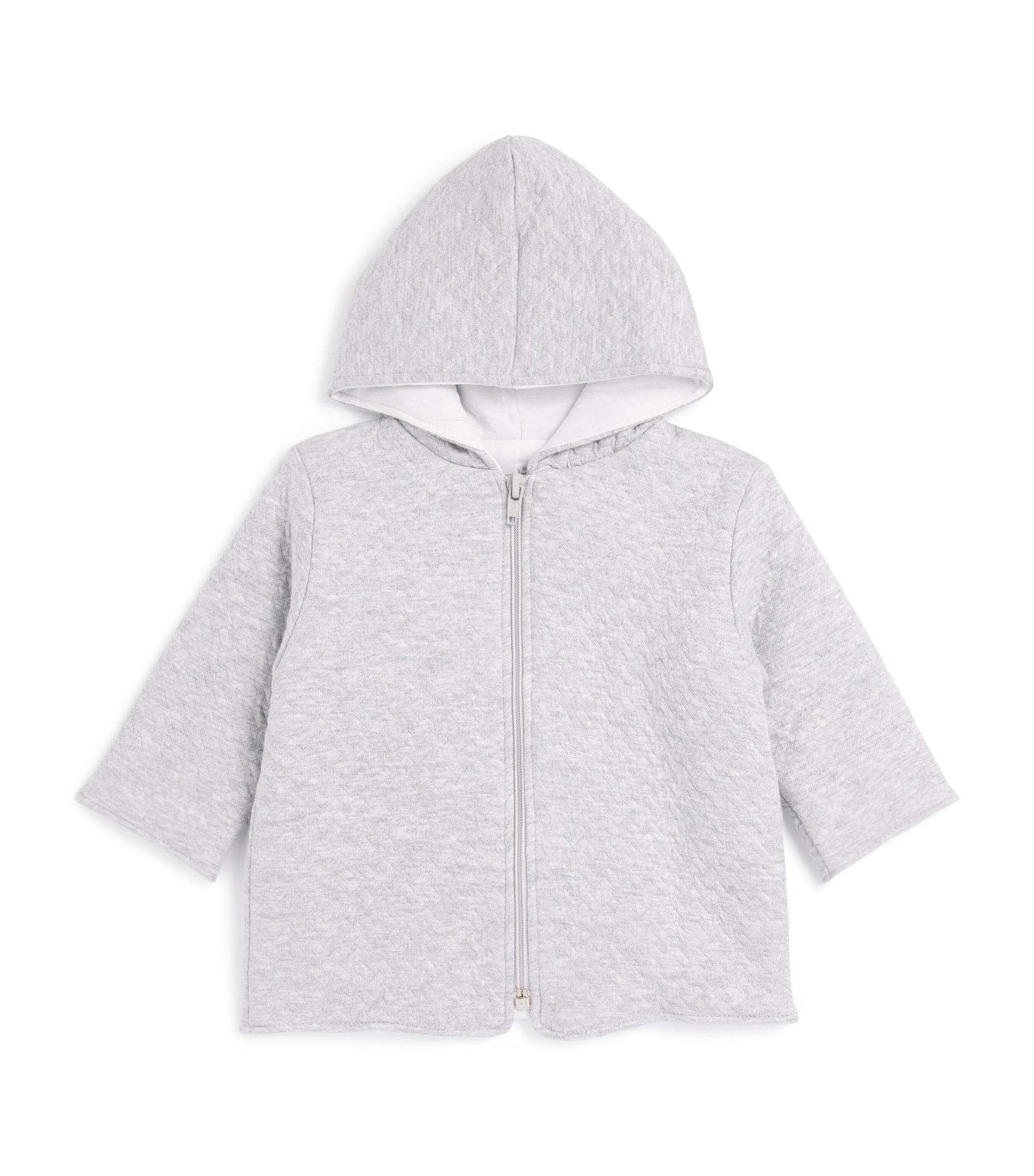 Kissy Kissy Weave-jacquard Padded Jacket In Gray