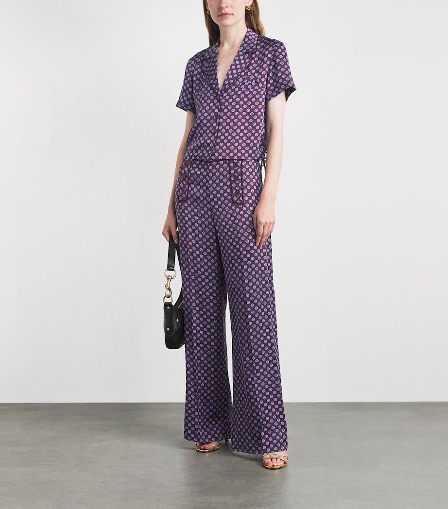 Claudie Pierlot Womens Satin Printed Shirt Burgundy Print Image 2