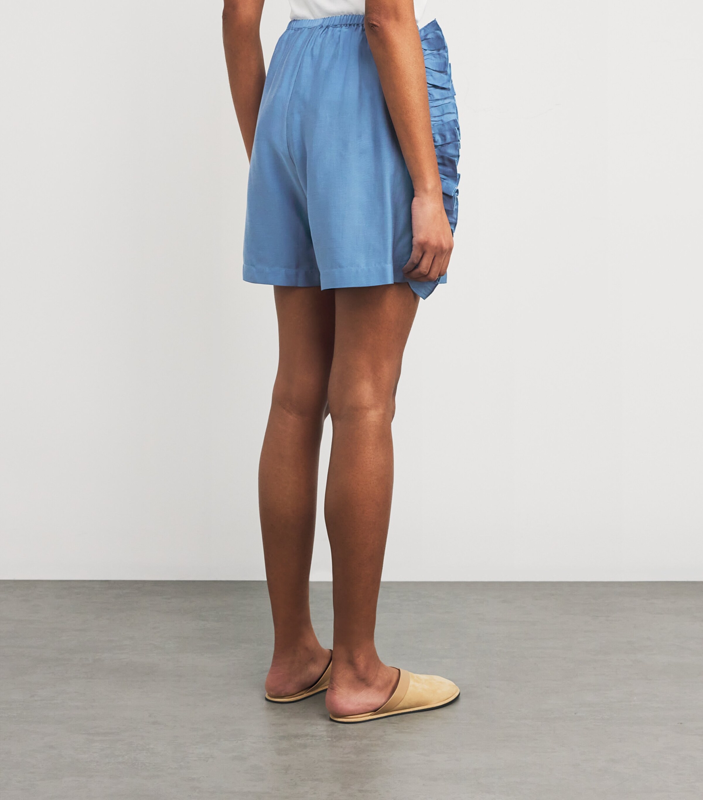 Lyocell-Silk Frilled Cali Shorts 5050 LOBELIA Image 4