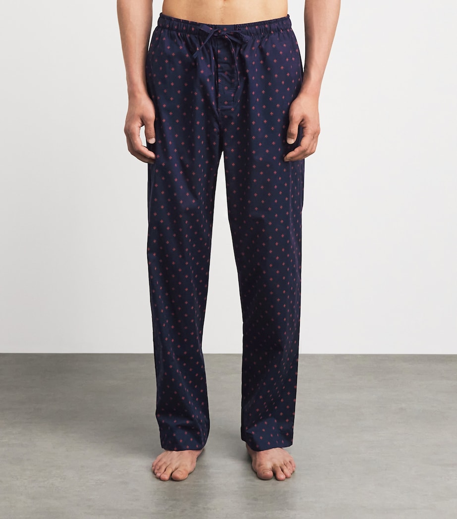 Derek Rose Mens Cotton Nelson Lounge Trousers Nav Image 4