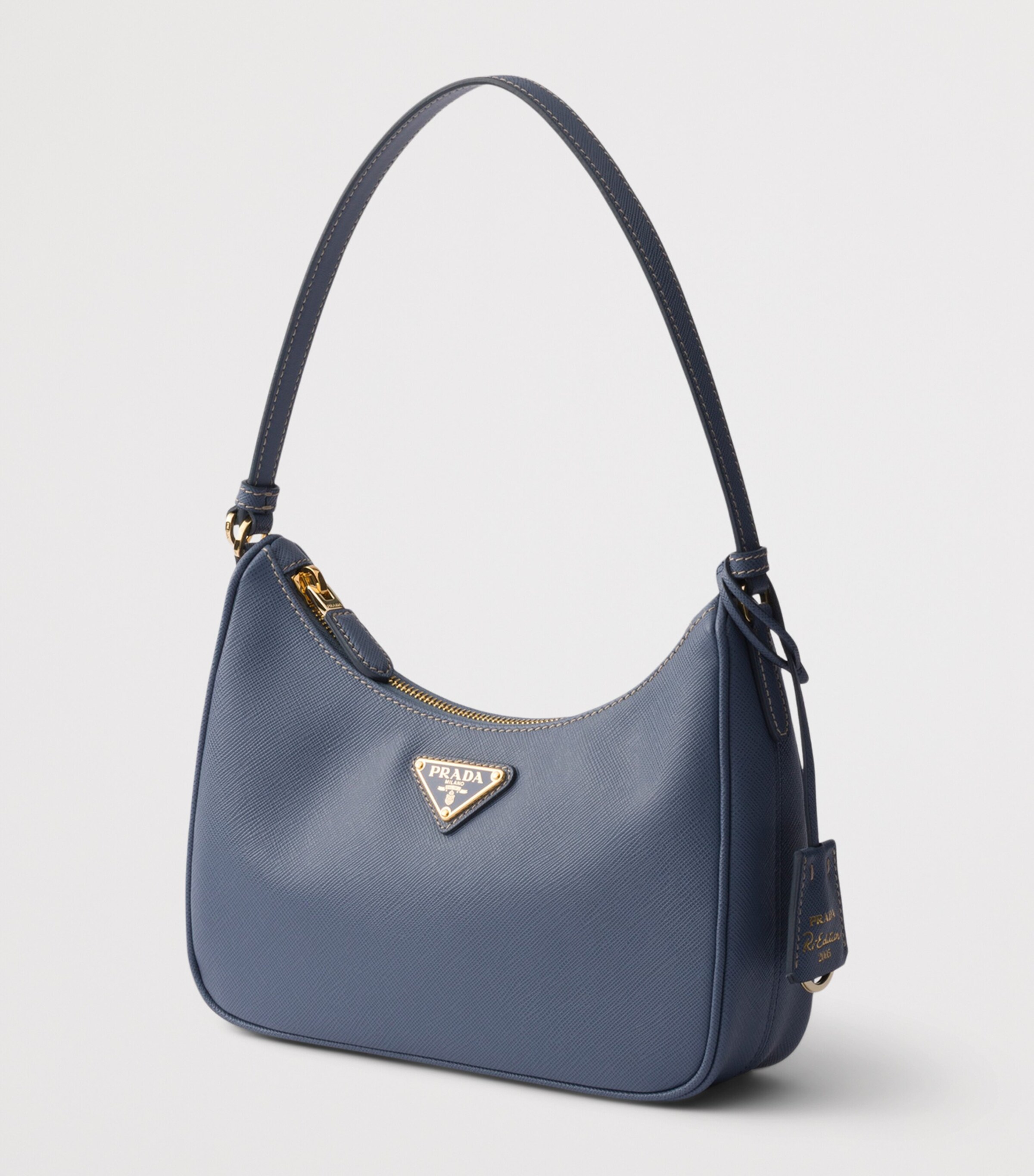 Prada Mini Saffiano Leather Re-Edition 2005 Top-Handle Bag Blue Image 2
