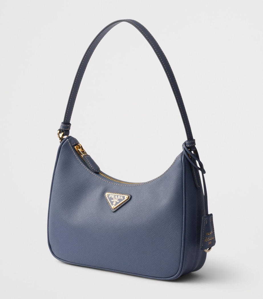 Prada Mini Saffiano Leather Re-Edition 2005 Top-Handle Bag Blue Image 2