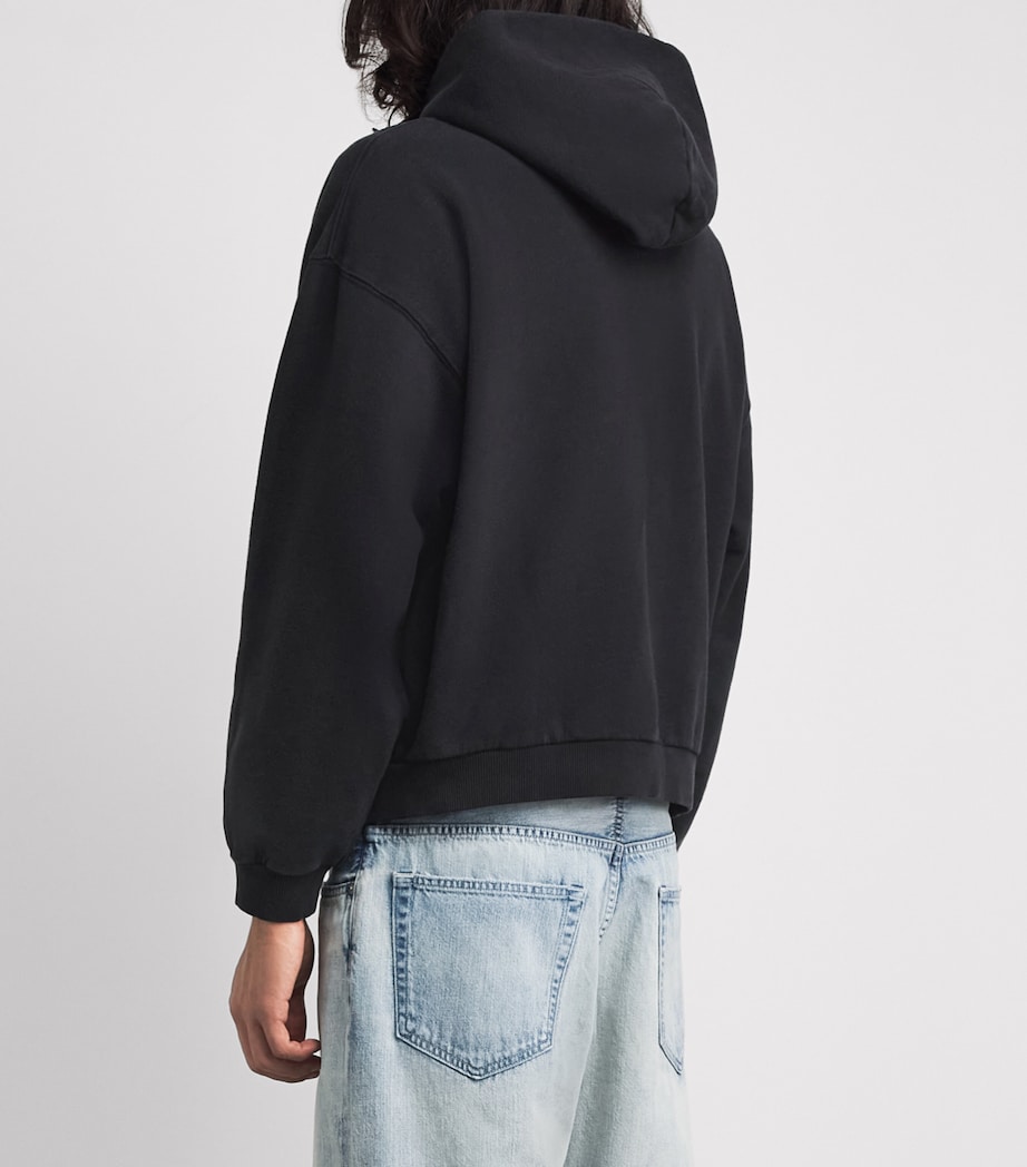 Cole Buxton Mens Cotton Distressed Surf Hoodie Vintage Black Image 5
